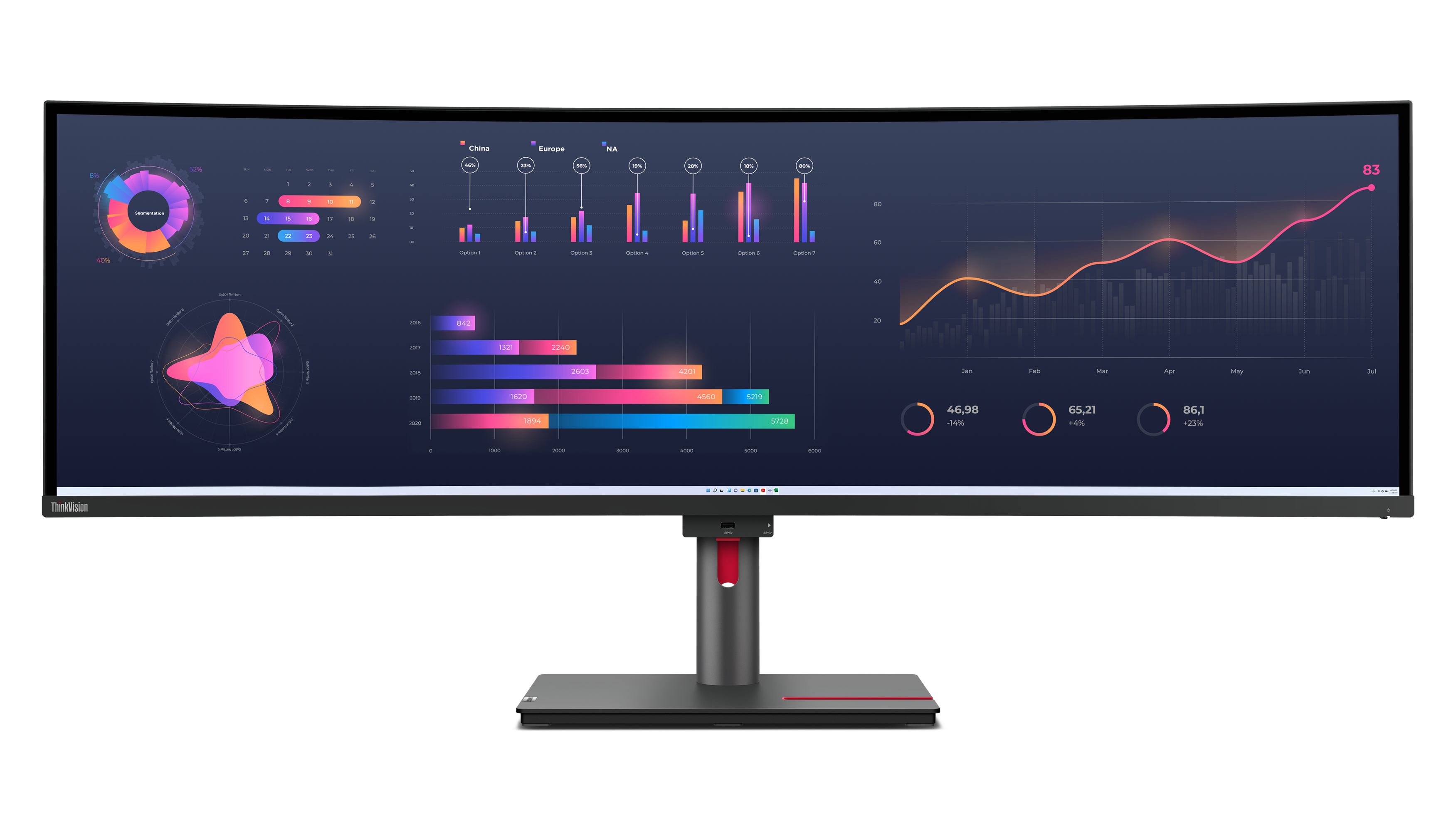 Lenovo ThinkVision P49w-30 computer monitor 124.5 cm [49] 5120 x 1440 pixels DQHD LED Black (Lenovo ThinkVision P49w-30)
