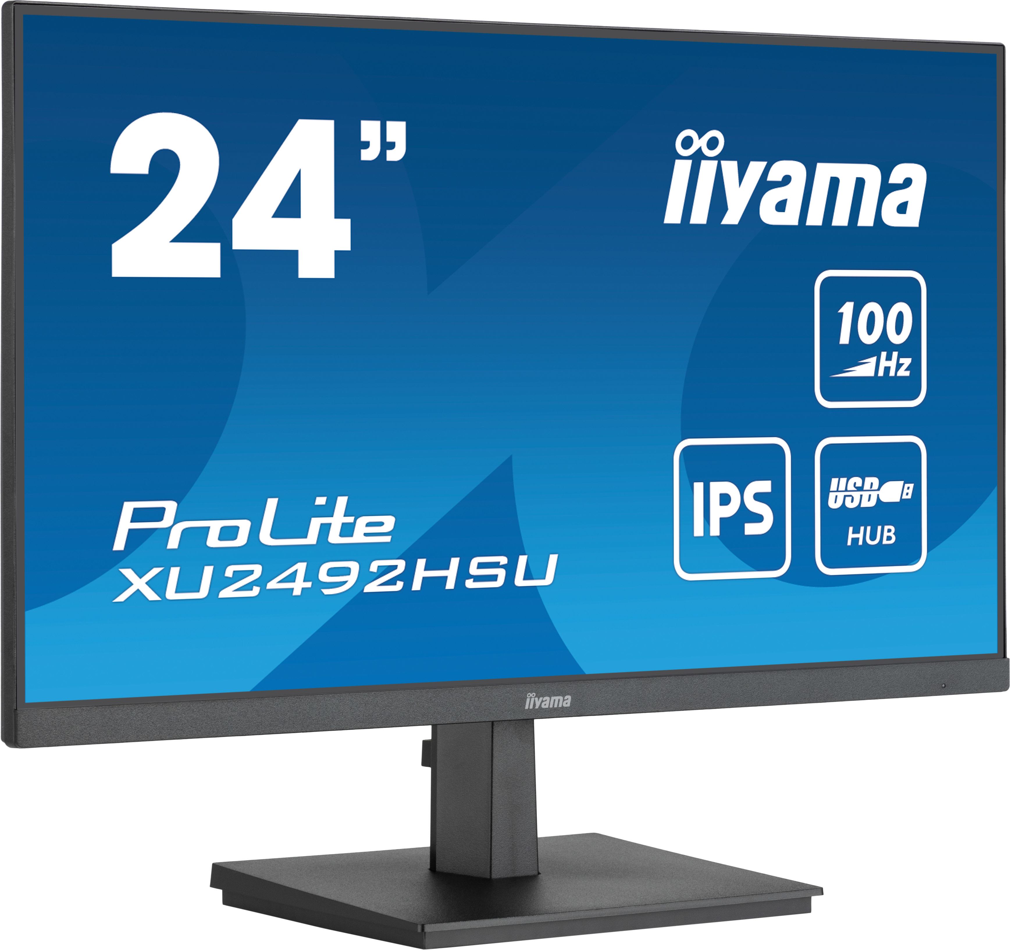 iiyama ProLite XU2492HSU-B6 computer monitor 60.5 cm [23.8] 1920 x 1080 pixels Full HD LED Black (60,5cm/23,8 [1920×1080] iiyama ProLite XU2492HSU-B6 16:9 IPS 0,4 ms [MPRT] 100Hz HDMI DisplayPort USB Hub Speakers VESA Black)