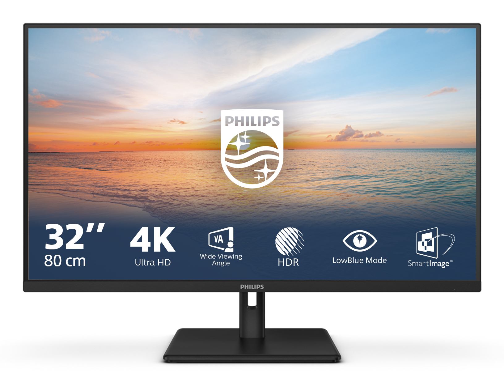 Philips 1000 series 32E1N1800LA/00 computer monitor 80 cm [31.5] 3840 x 2160 pixels 4K Ultra HD LCD Black (Philips 32E1N1800LA - 1000 Series - LED monitor - 32 [31.5 viewable] - 3840 x 2160 4K UHD [2160p] @ 60 Hz - VA - 300 cd/m² - 3500:1 - HDR10 - 4 ms - 2xHDMI, DisplayPort - speakers - black)