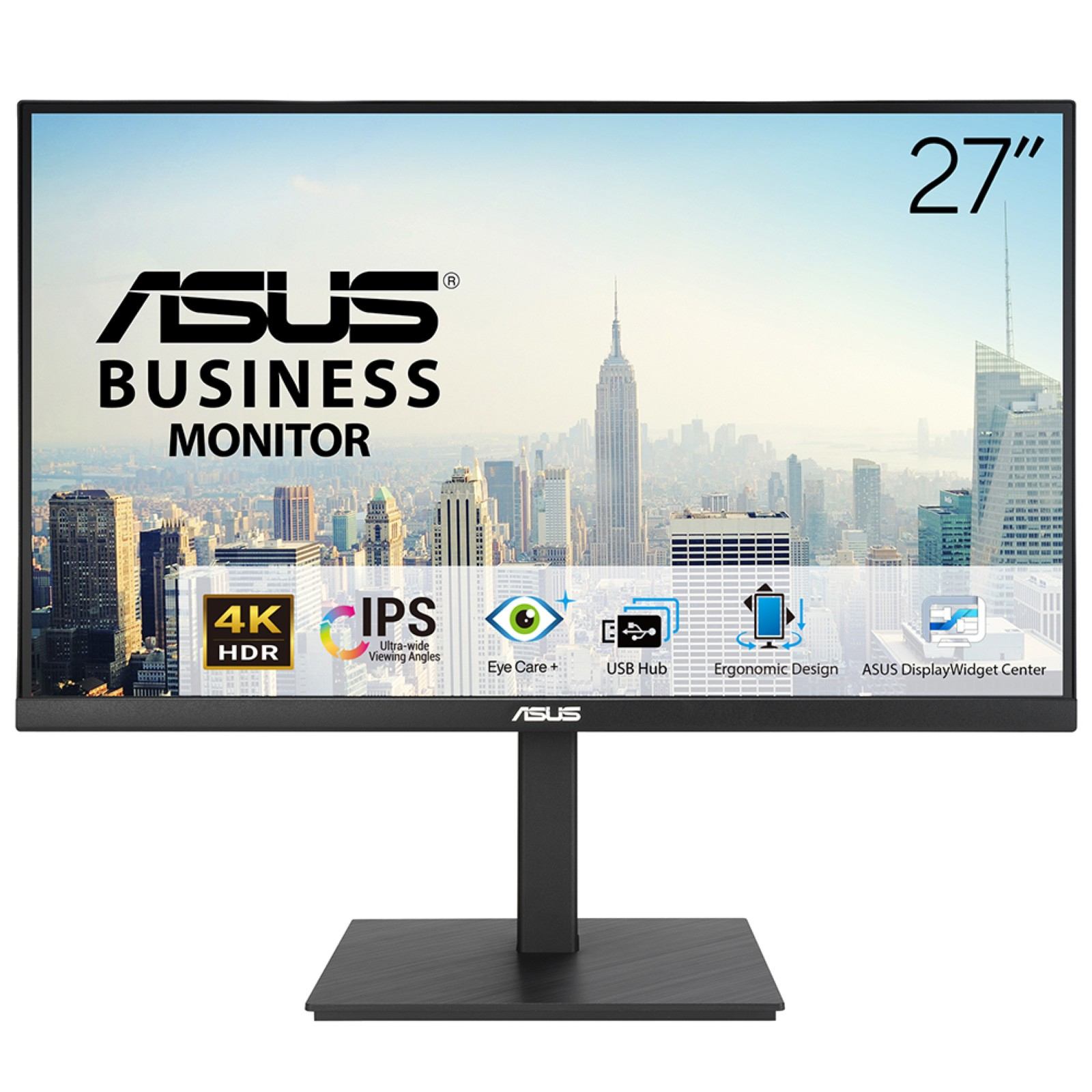 ASUS VA27UQSB computer monitor 68.6 cm [27] 3840 x 2160 pixels 4K Ultra HD LCD Black (ASUS skærm - LED baglys - 27 - 4K 384)
