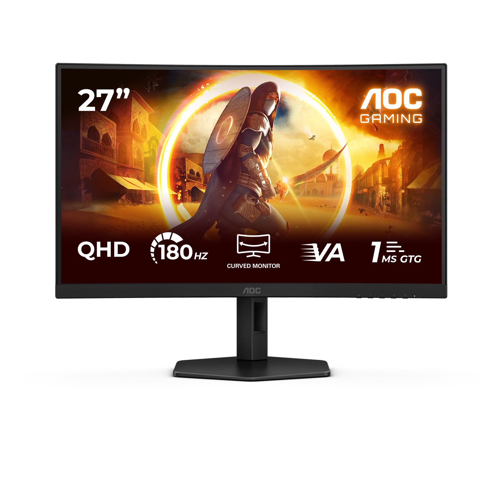 AOC G4 CQ27G4X computer monitor 68.6 cm [27] 2560 x 1440 pixels Quad HD LCD Black (AOC 27 VA MONITOR CURVED CQ27G4X)