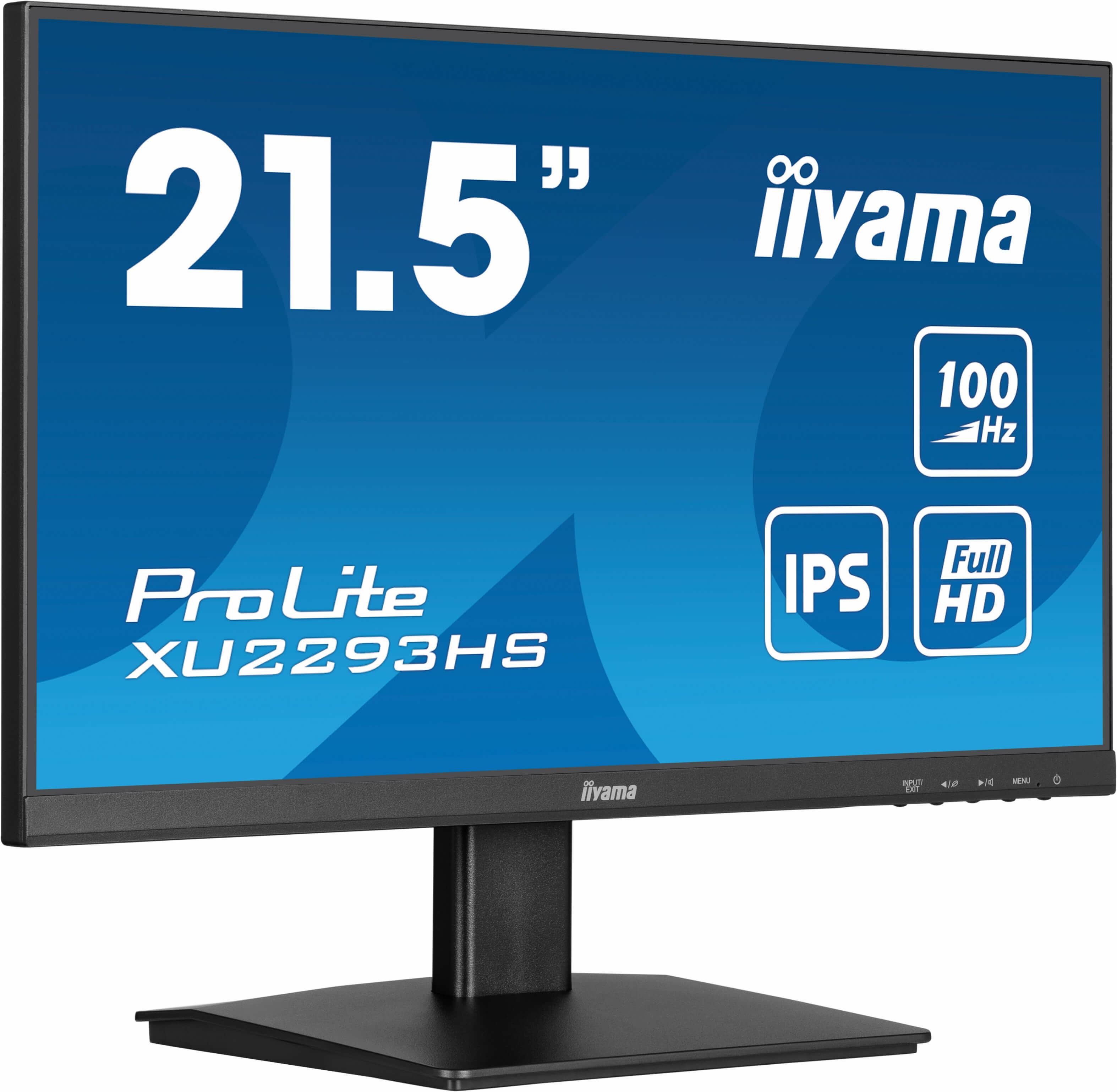 iiyama ProLite XU2293HS-B6 computer monitor 54.6 cm [21.5] 1920 x 1080 pixels Full HD LED Black (21.5 PROLITE XU2293HS-B6 - 21.5&rdquo; Black IPS Monitor DisplayPort and HDMI)