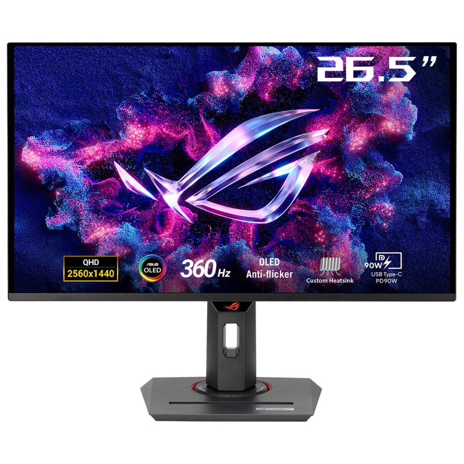 ASUS ROG Strix OLED XG27ACDNG computer monitor 67.3 cm [26.5] 2560 x 1440 pixels Quad HD QD-OLED Black (ASUS ROG Strix XG27ACDNG 27 QD-OLED QHD 360Hz 0.03ms Freesync Premium Pro G-Sync USB-C Gaming Monitor)