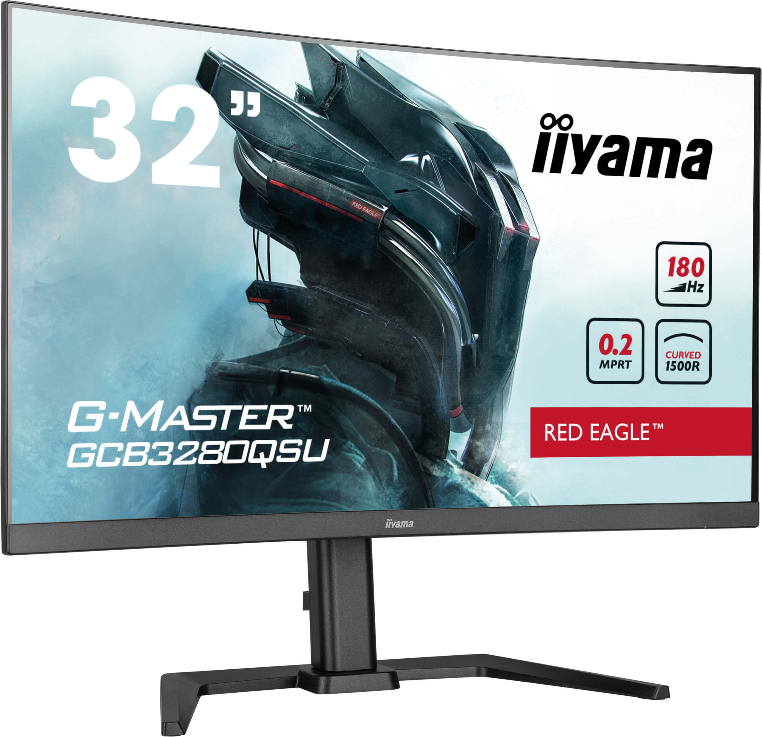 iiyama G-MASTER GCB3280QSU-B2 computer monitor 80 cm [31.5] 2560 x 1440 pixels Dual QHD LED Black (31.5IN G-MASTER RED EAGLE VA - PANEL 2560X1440180HZ 0.2MS 350CD)