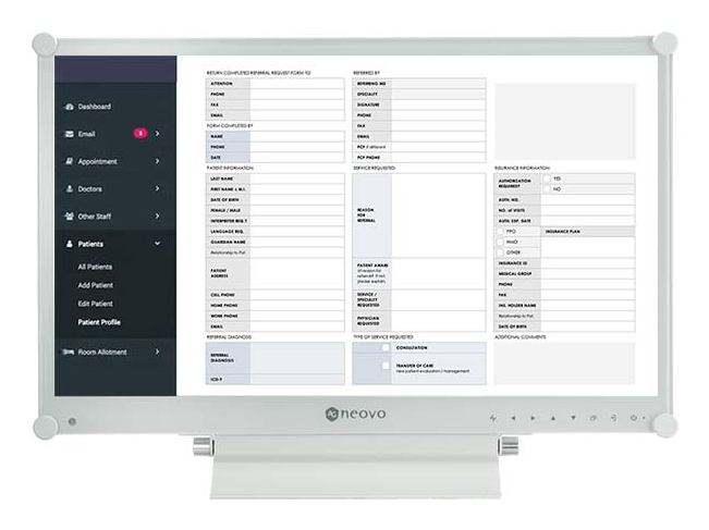AG Neovo MX-2402 computer monitor 60.5 cm [23.8] 1920 x 1080 pixels Full HD LCD White (24' CLINICAL REVIEW MEDICAL MONITORS)