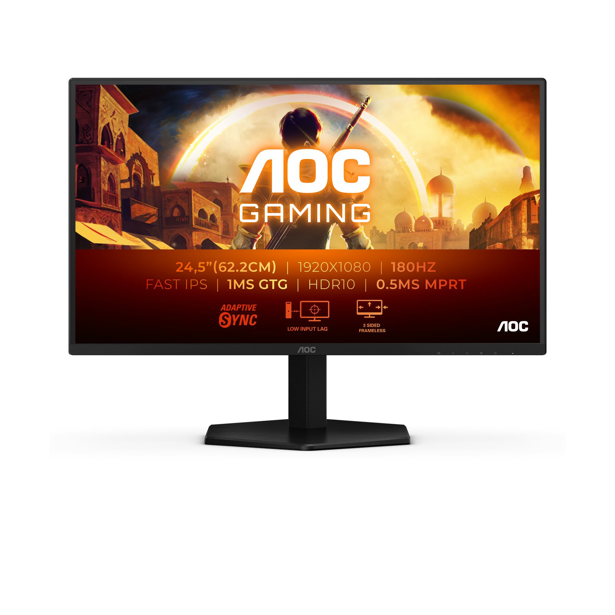 AOC G4 25G42E computer monitor 62.2 cm [24.5] 1920 x 1080 pixels Full HD LED Black, Red (AOC Gaming 25G42E skærm - WLED - 25 -)