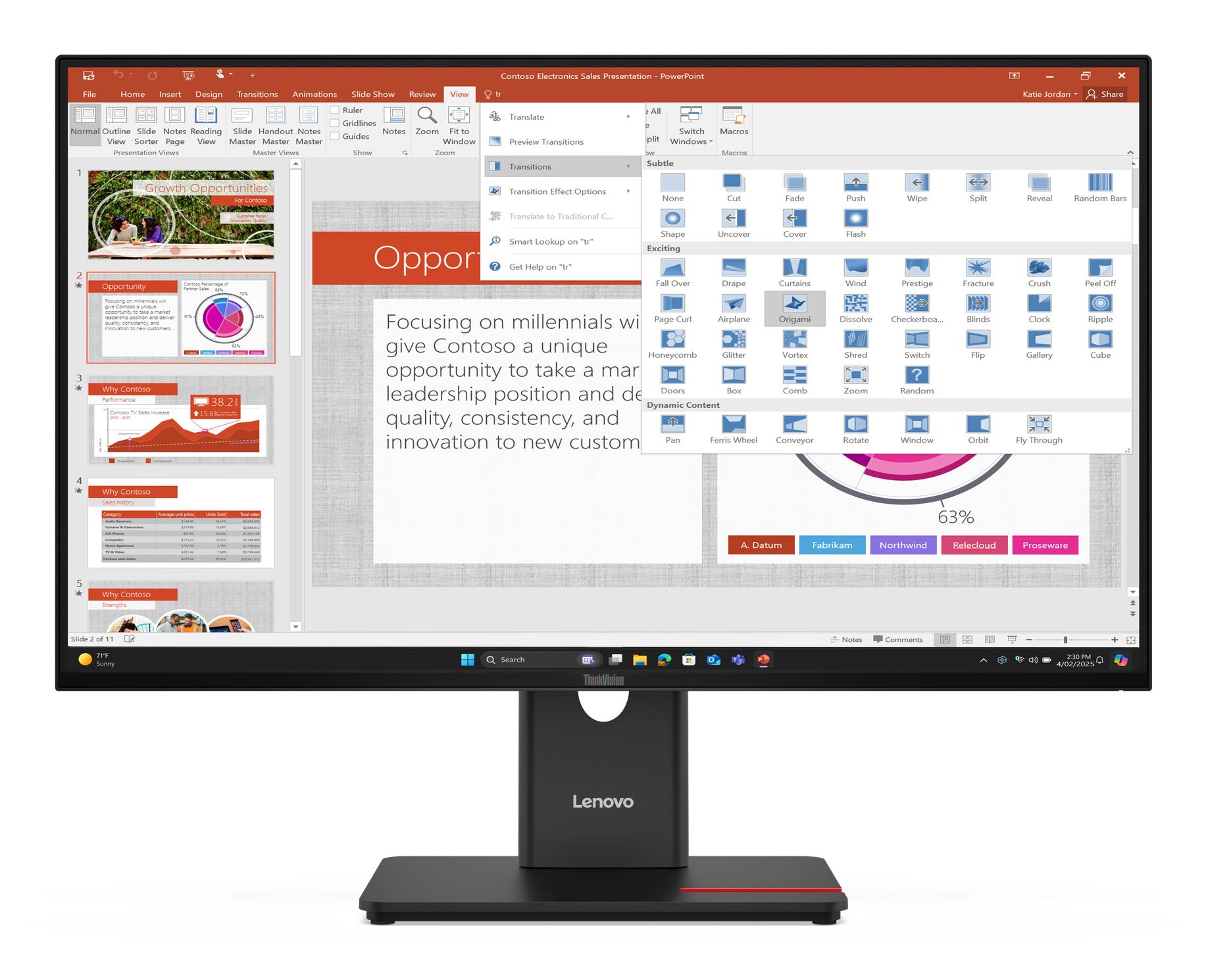 Lenovo ThinkVision T27-40 Monitor (Lenovo ThinkVision T27-40 - LED monitor - 27 - 1920 x 1080 Full HD [1080p] @ 120 Hz - IPS - 300 cd/m² - 1500:1 - 4 ms - HDMI, VGA, DisplayPort - eclipse black)