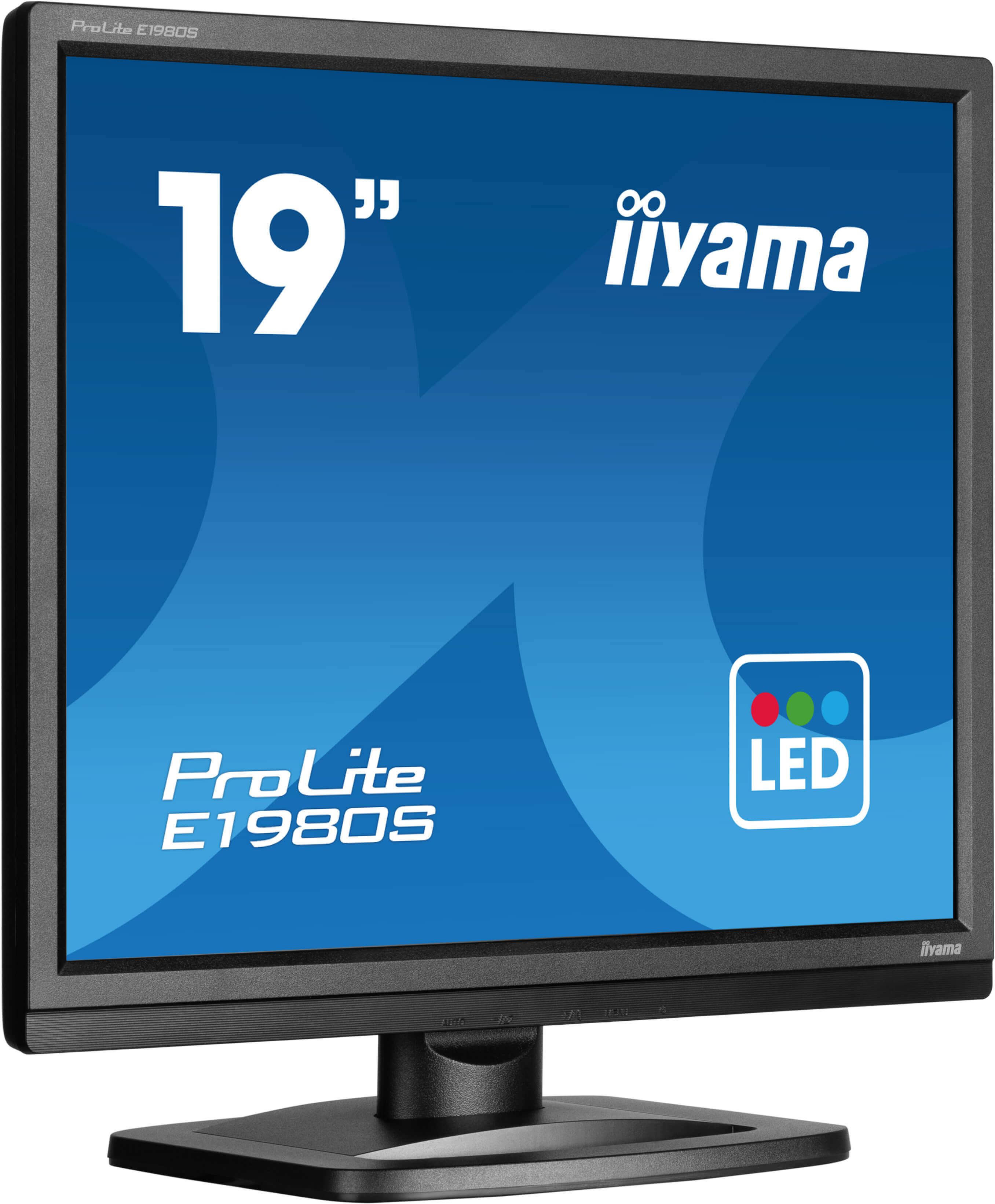 iiyama ProLite E1980S-B1 computer monitor 48.3 cm [19] 1280 x 1024 pixels VGA LED Black (19 ProLite E1980S-B1 Monitor - 19 Black LED Monitor DisplayPort and HDMI)