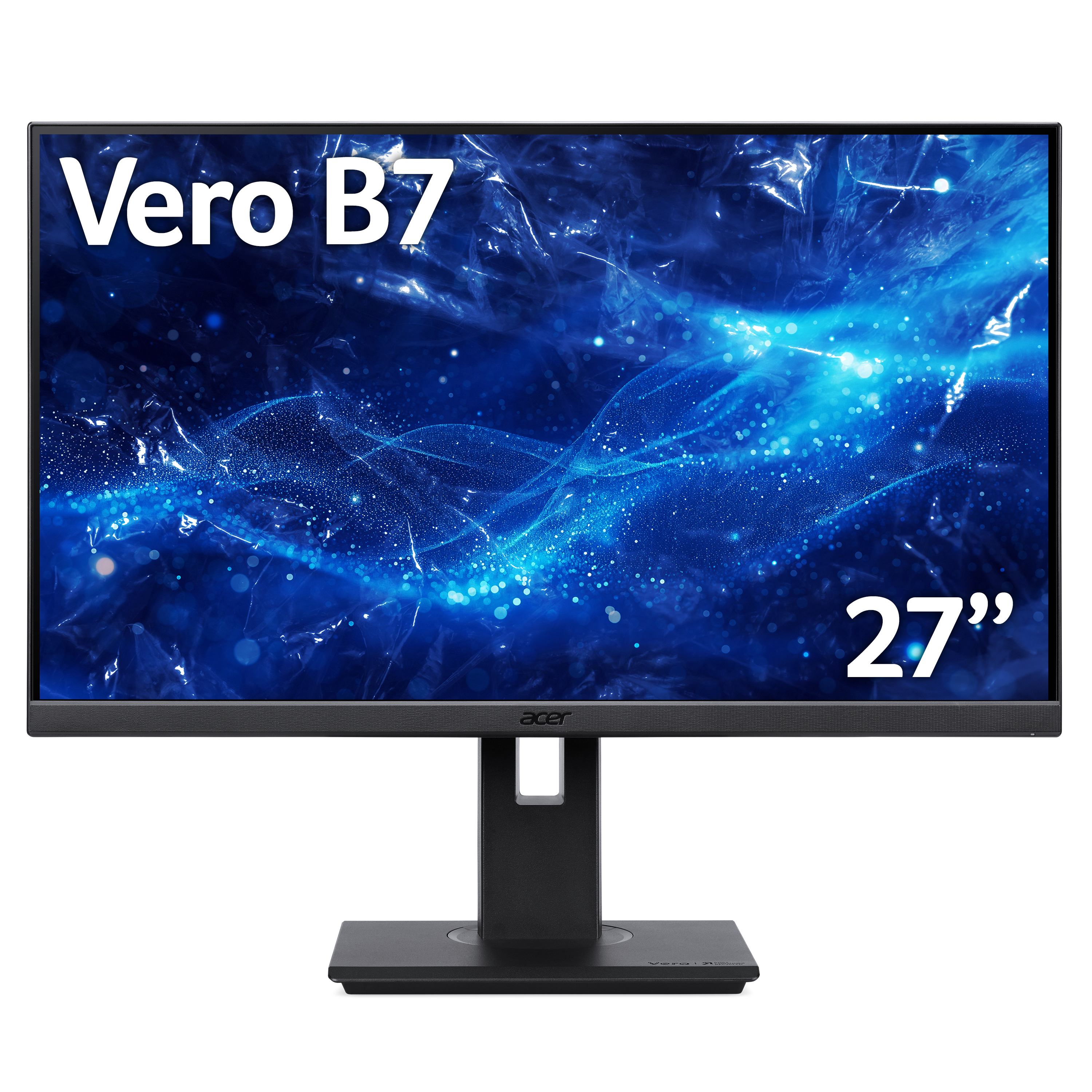 Acer Vero B7 Vero B277UG - 27 Quad HD [2560x1440], 120Hz, 4ms, USB-Hub, HDR10, AdaptiveSync Monitor (ACER VERO B277UG 27 UK BLACK)