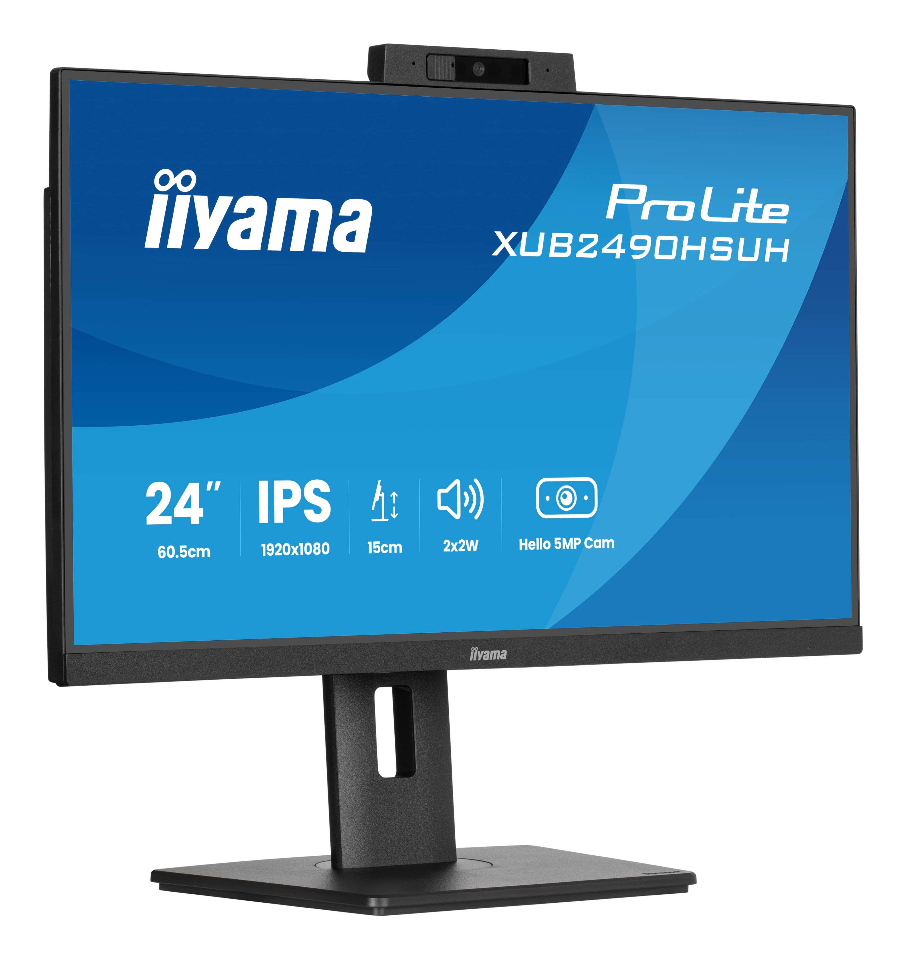 iiyama XUB2490HSUH-B2 computer monitor 60.5 cm [23.8] 1920 x 1080 pixels Full HD LED Black (iiyama ProLite XUB2490HSUH-B2 24' IPS monitor)