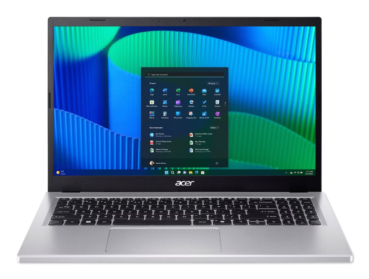 Acer Extensa 15 EX215-57-TCO-3290 Intel® Core™ i3 i3-1315U Laptop 39.6 cm [15.6] Full HD 8 GB DDR5-SDRAM 256 GB SSD Wi-Fi 6 [802.11ax] Windows 11 Pro Education Silver (EXTENSA EX215-57 156 EDU - FHD I3 1315U 8/256 W11 EDU SILVE) - German version