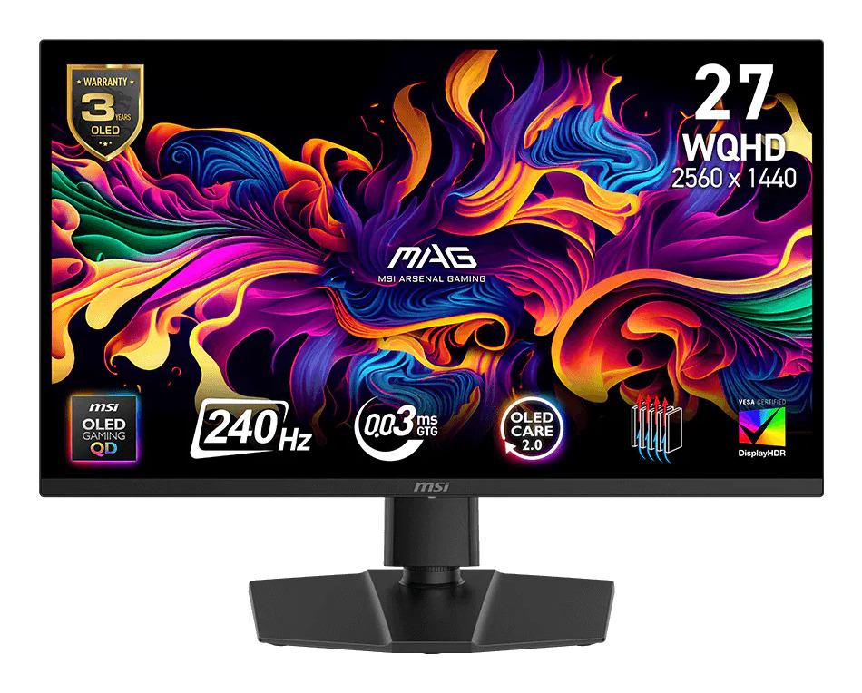 MSI MAG 273QP QD-OLED X24 computer monitor 67.3 cm [26.5] 2560 x 1440 pixels Wide Quad HD Black (MSI MAG 273QP QD-OLED X24)
