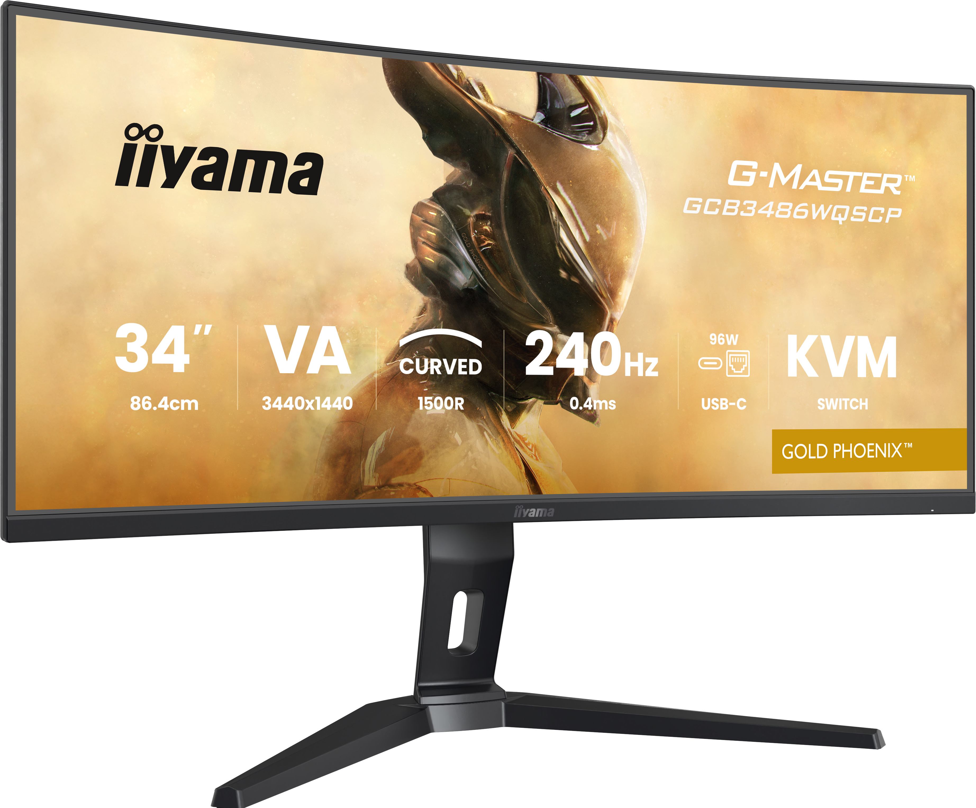 iiyama G-MASTER GCB3486WQSCP-B1 computer monitor 86.4 cm [34] 3440 x 1440 pixels UltraWide Quad HD Black (34 G-MASTER GCB3486WQSCP-B1 Monitor - 34 Black VA Gaming Monitor Height Adjustable DisplayPort USB and HDMI)