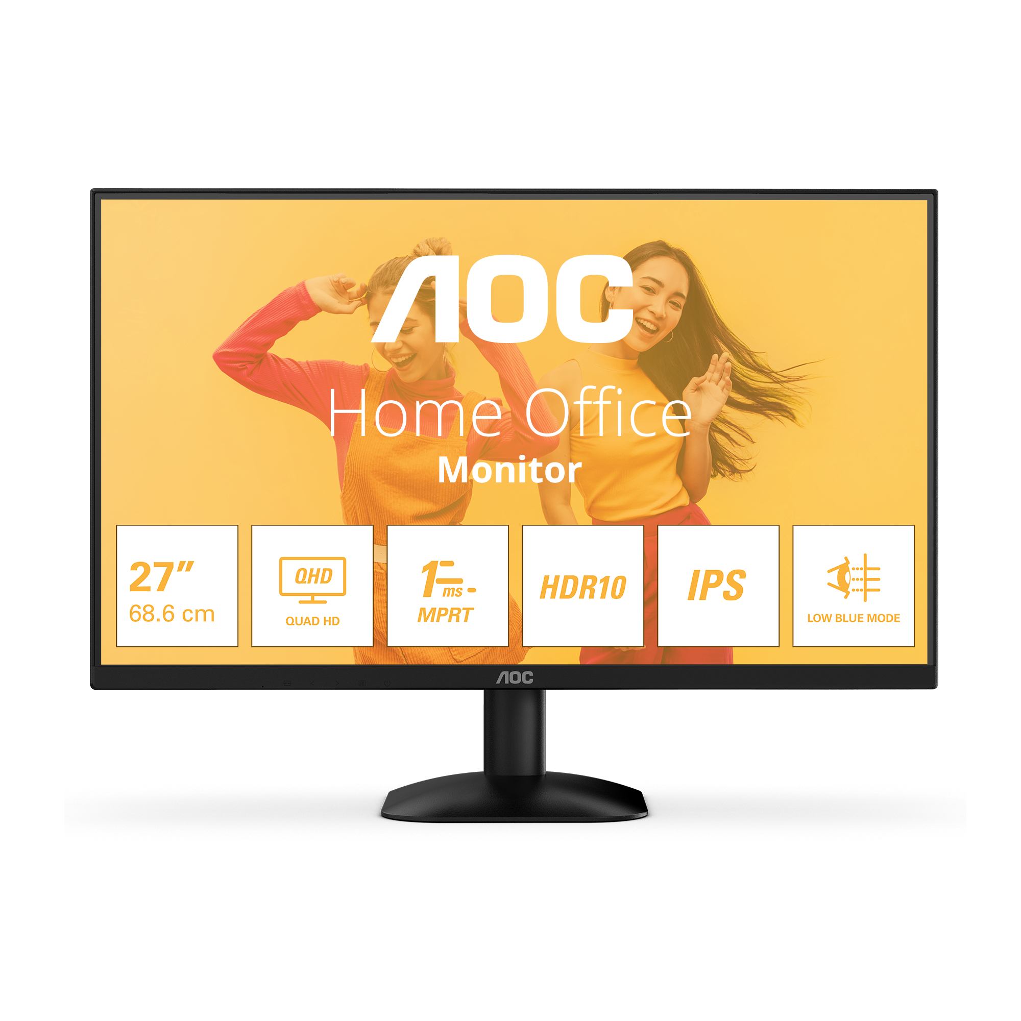 AOC B3 Q27B35E computer monitor 68.6 cm [27] 2560 x 1440 pixels Quad HD LED Black (AOC Basic-line Q27B35E - LED monitor - 27 - 2560 x 1440 QHD @ 75 Hz - IPS - 300 cd/m² - 1500:1 - HDR10 - 1 ms - HDMI, DisplayPort - black)