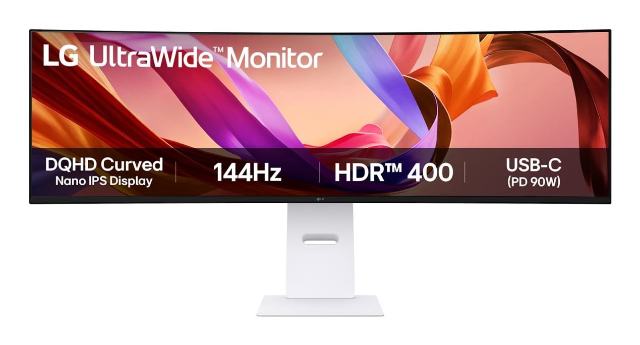 LG 49U950A-W computer monitor 124.5 cm [49] 5120 x 1440 pixels Dual QHD LED Black, White (49 LG UltraWide™ Monitor Dual QHD Curved Display 144Hz 400nits [Typ.] Brightness Black)