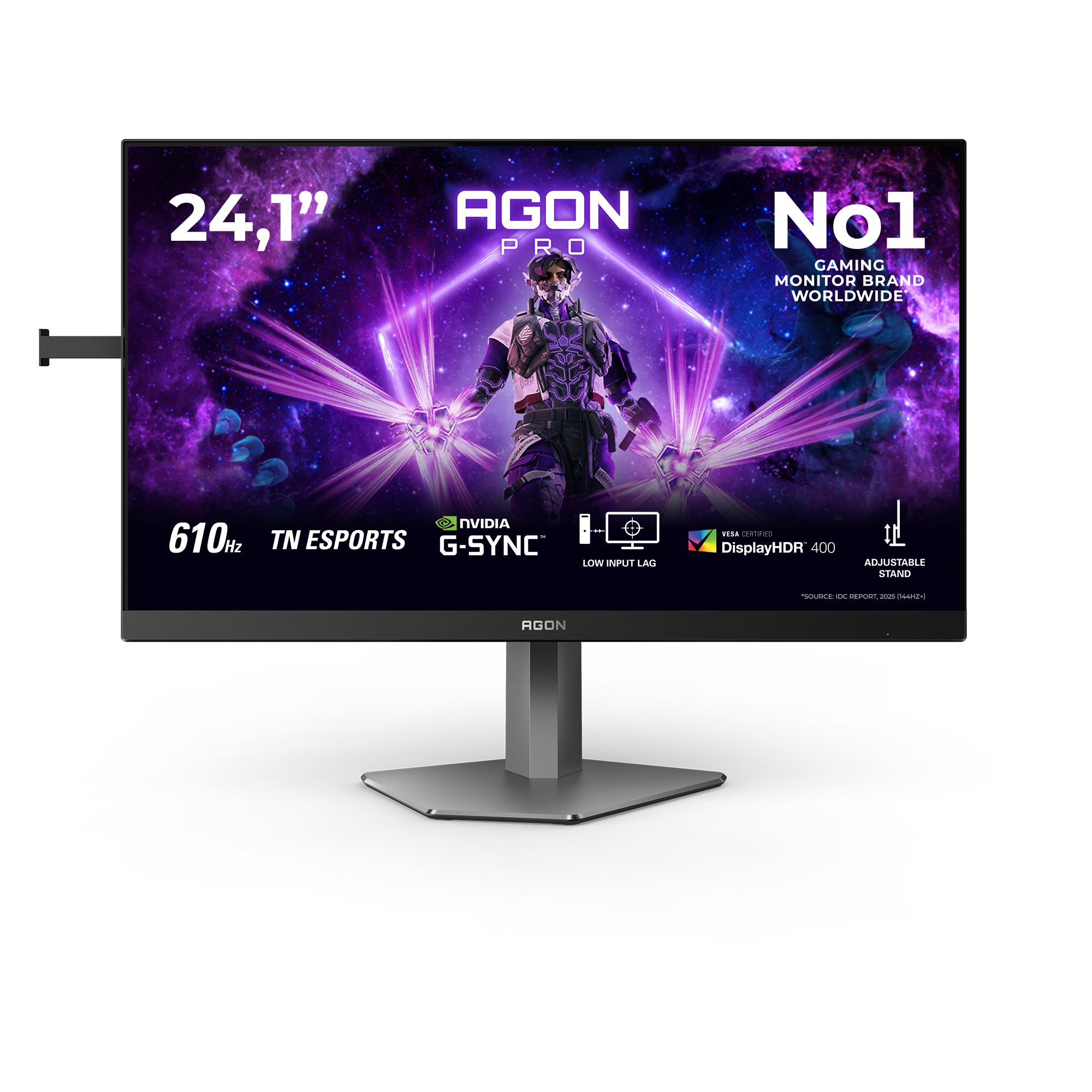 AOC G2 AG246FK6 computer monitor 61.2 cm [24.1] 1920 x 1080 pixels Full HD LED Black, Grey (AOC AGON PRO AG246FK6 - AG6 Series - LED monitor - gaming - 24 - 1920 x 1080 Full HD [1080p] @ 600 Hz - Ultra-Fast TN eSports - 500 cd/m² - 1000:1 - DisplayHDR 400 - 0.5 ms - 2xHDMI, DisplayPort - black)