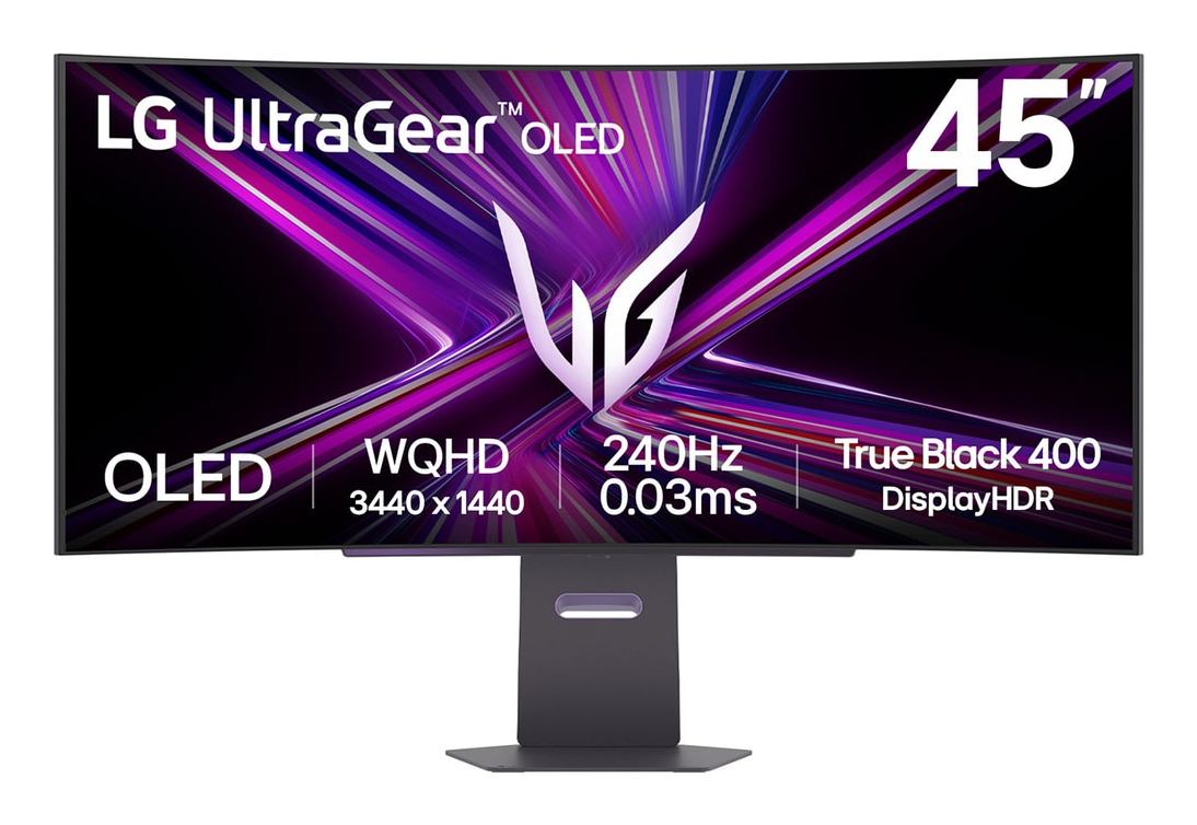 LG 45GX900A-B computer monitor 113 cm [44.5] 3440 x 1440 pixels Wide Quad HD OLED Black (LG UltraGear 45GX900A-B 45 OLED Curved UWQHD 240Hz 0.03ms USB-C Freesync Premium Pro Gaming Monitor)