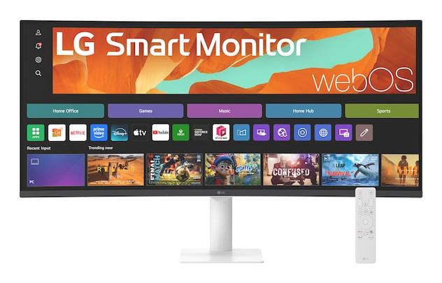 LG 34U601SA-W computer monitor 86.4 cm [34] 3440 x 1440 pixels Wide Quad HD LED White (LG 34 VA MON CUR SPK SMART 34U601SA-W)