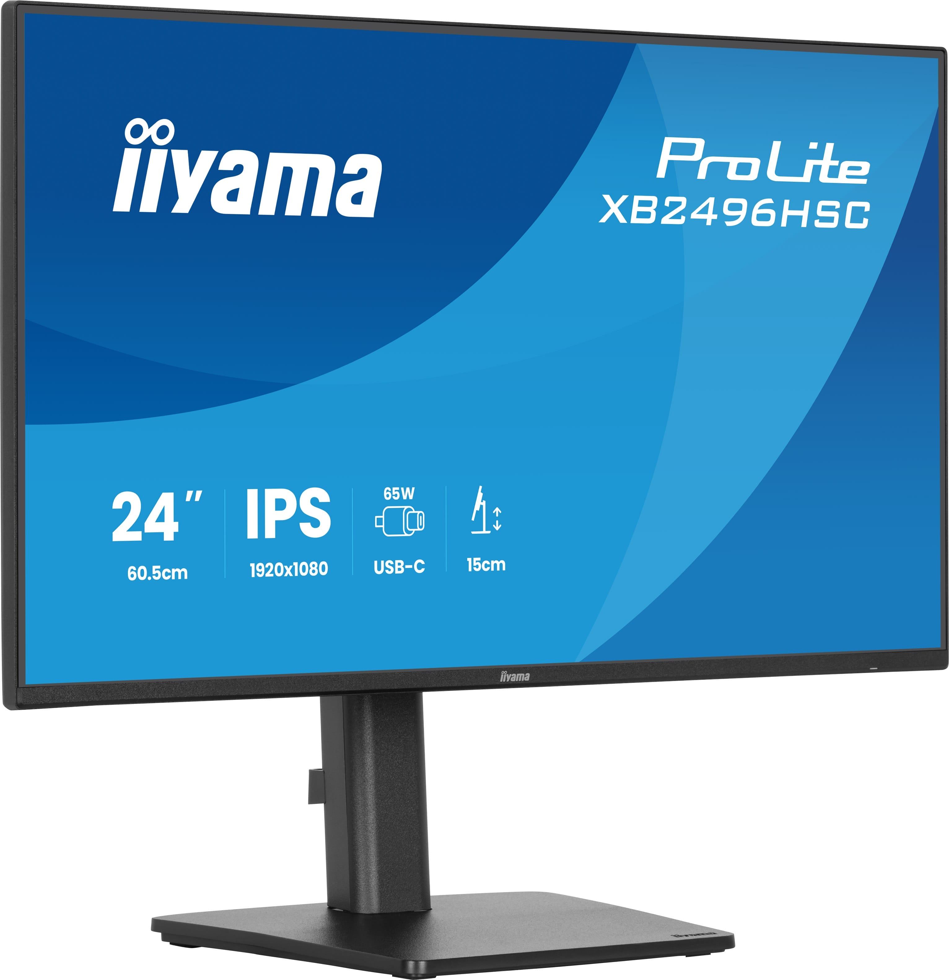 iiyama ProLite XB2496HSC-B1 computer monitor 60.5 cm [23.8] 1920 x 1080 pixels Full HD LED Black (XB2496HSC-B1 24IN IPS LCD - 4-SIDE SLIM BEZEL 3MS 1920X1080)