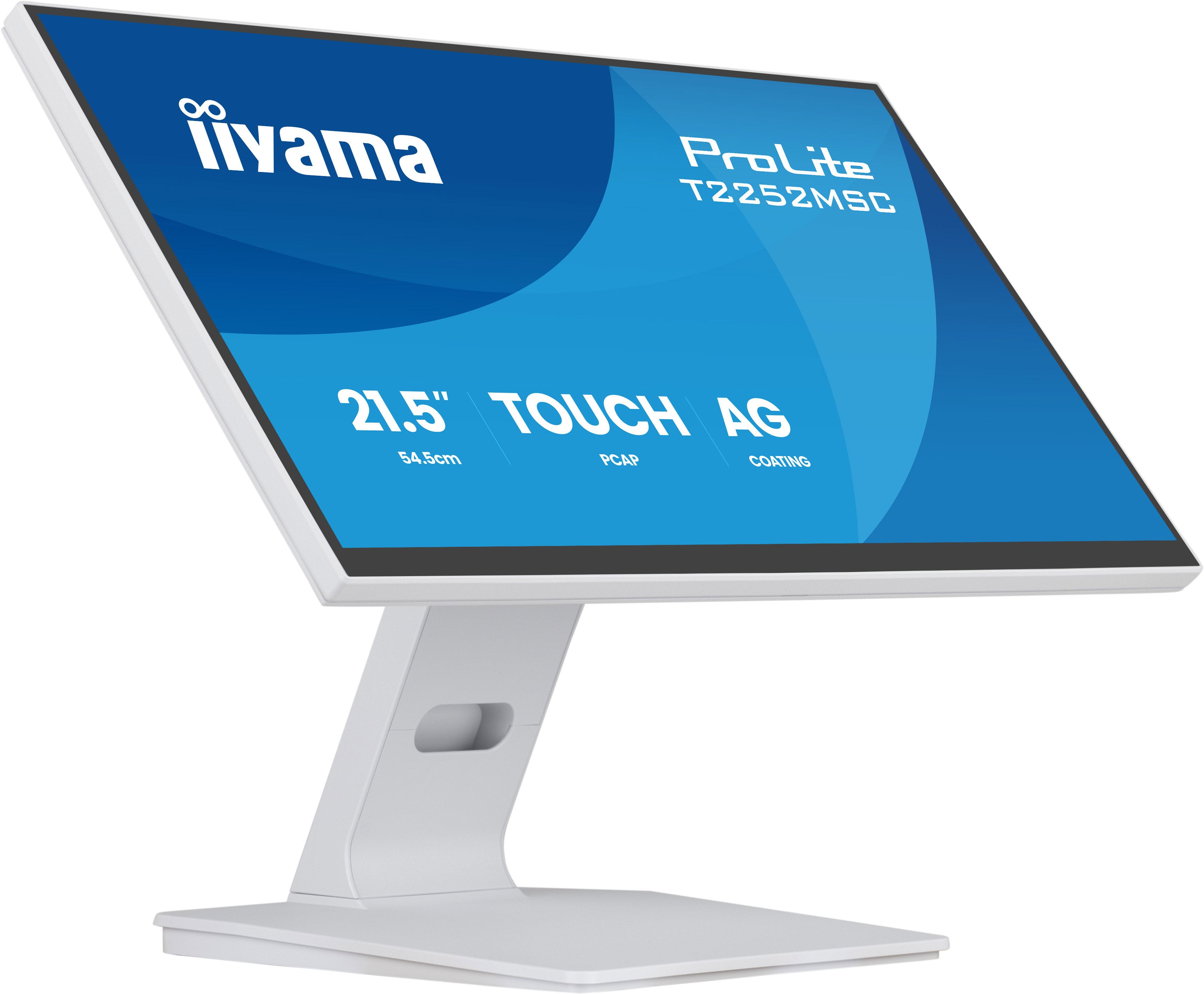 iiyama ProLite T2252MSC-W2AG computer monitor 54.6 cm [21.5] 1920 x 1080 pixels Full HD LCD Touchscreen White (iiyama ProLite T2252MSC-W2AG computer monitor 54.5 cm [21.)