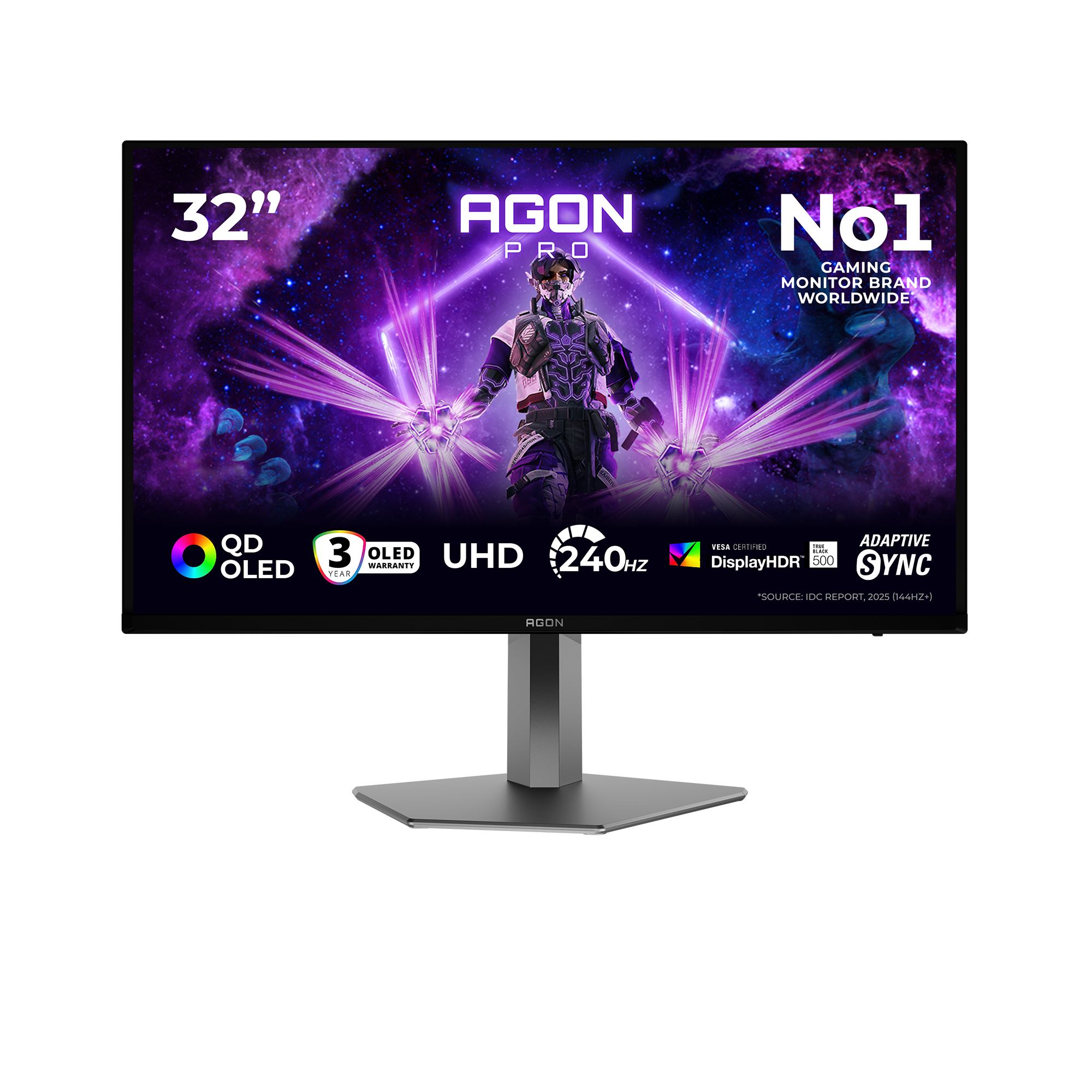 AOC AGON PRO AG326UZD2 computer monitor 80 cm [31.5] 3840 x 2160 pixels 4K Ultra HD OLED Black (AOC 31.5 QD-OLED MONITOR SPK AG326UZD2)
