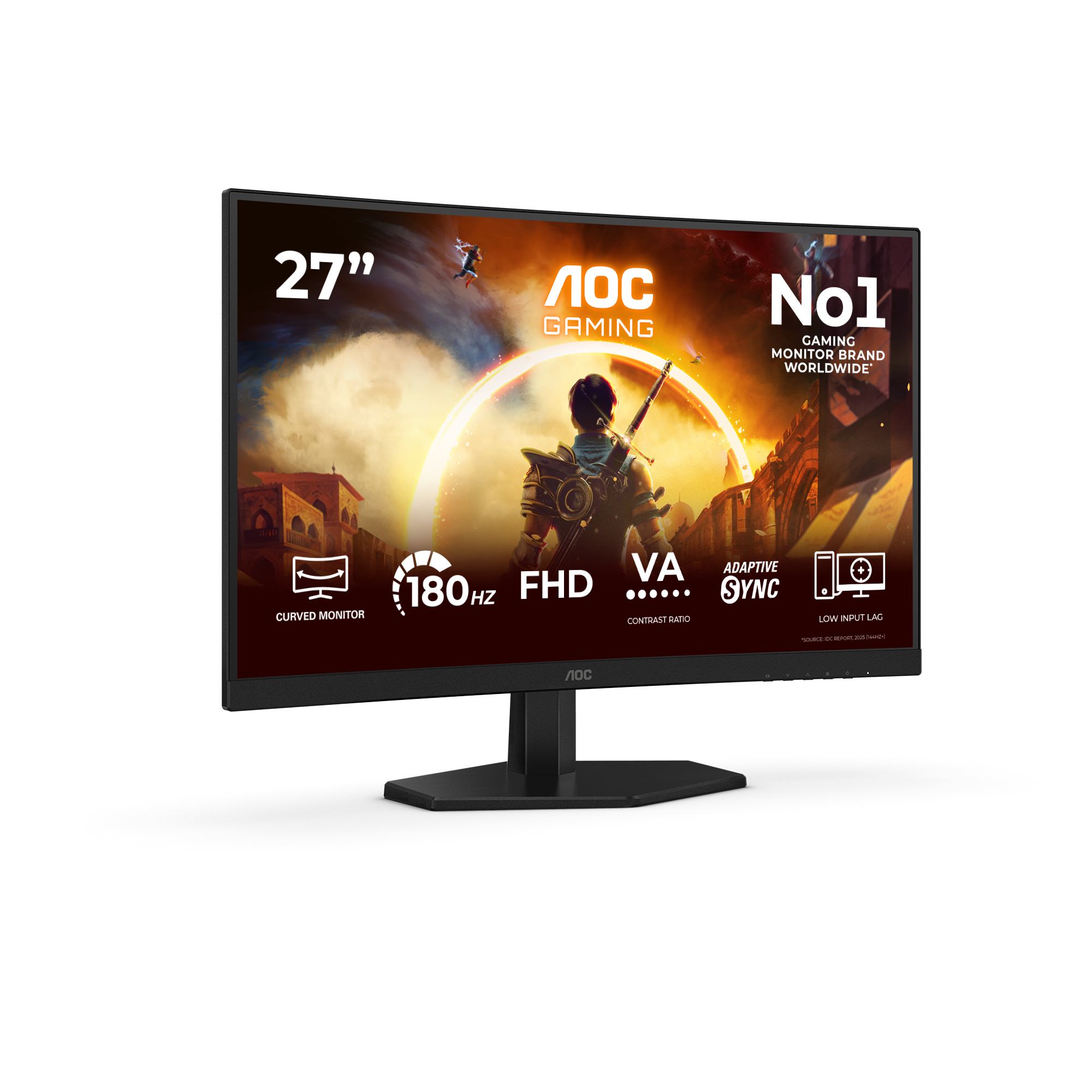 AOC G4 27 IPS FHD 180Hz computer monitor 68.6 cm [27] 1920 x 1080 pixels Full HD LCD Black, Red (68,6 cm [27] 1920 x 1080 Pixel AOC C27G42FE 16:9 Full HD VA 4 ms 180 Hz HDR DisplayPort HDMI VESA)