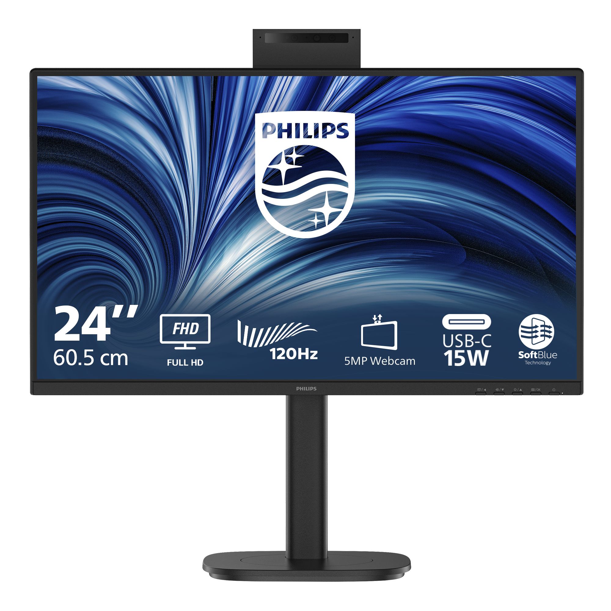 Philips 3000 series 24B2N3200JH/00 computer monitor 60.5 cm [23.8] 1920 x 1080 pixels Full HD LCD Black (PHILIPS MONITOR 23.8 16:9 120HZ - 1920X1080 HDMIX1 DPX1)