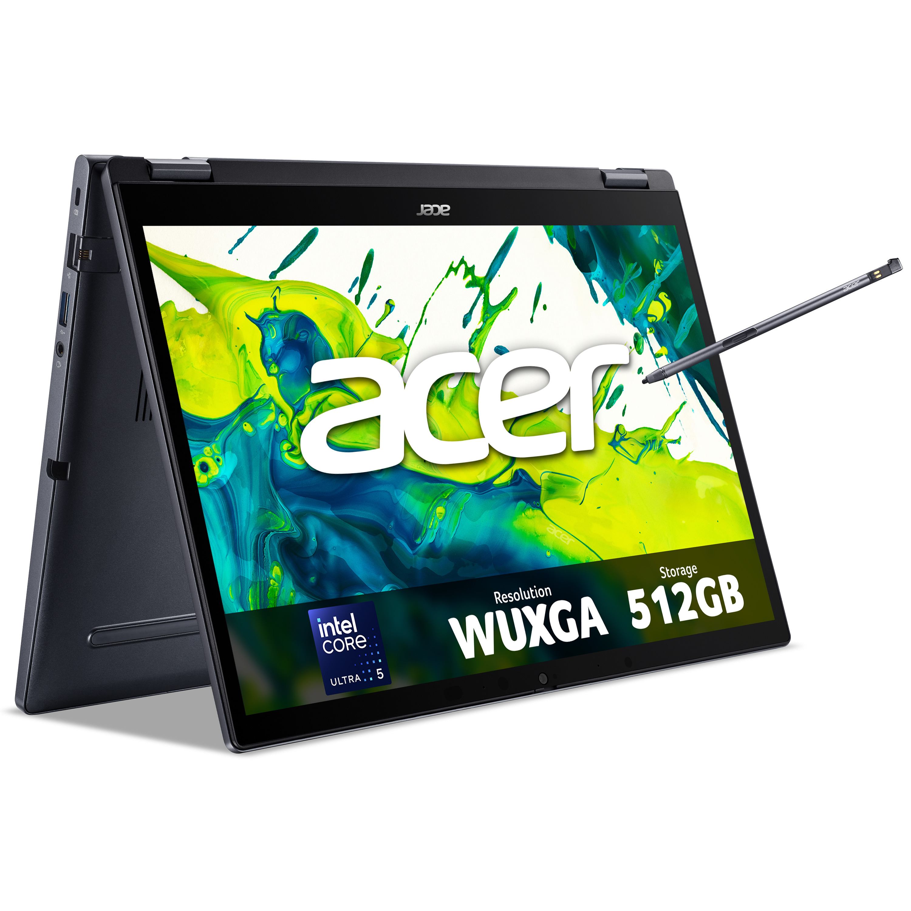 Acer TravelMate P4 Spin 14 convertible laptop [TMP414RN-54] - Intel Core Ultra 5, 16GB RAM, 512GB SSD, 14 WUXGA touchscreen, Windows 11 (^ACER TMP414 U5-125U 16/512 W11P ED)
