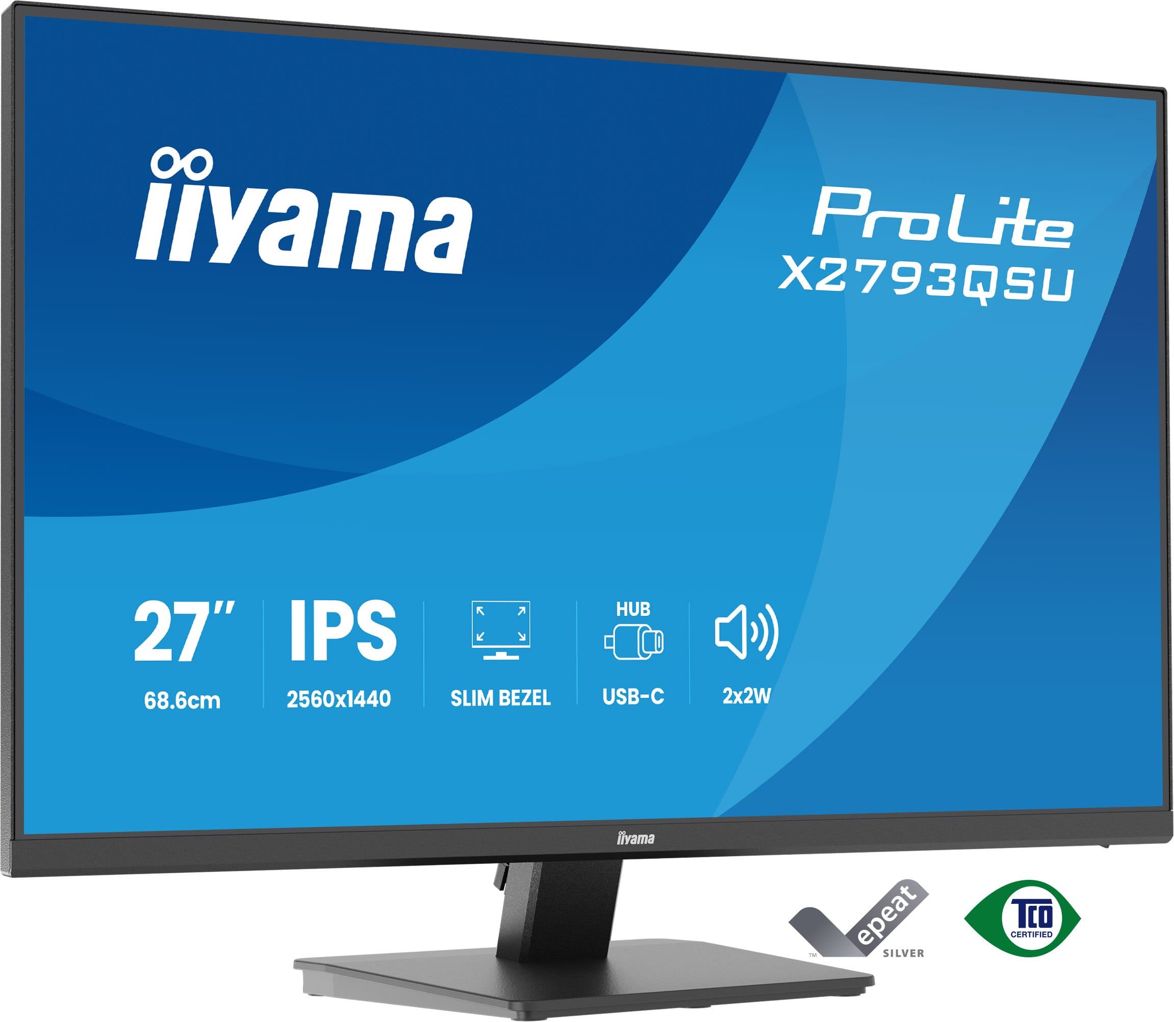 iiyama ProLite X2793QSU-B1 computer monitor 68.6 cm [27] 2560 x 1440 pixels Quad HD LED Black (iiyama ProLite X2793QSU-B1 computer monitor 68.6 cm [27'])