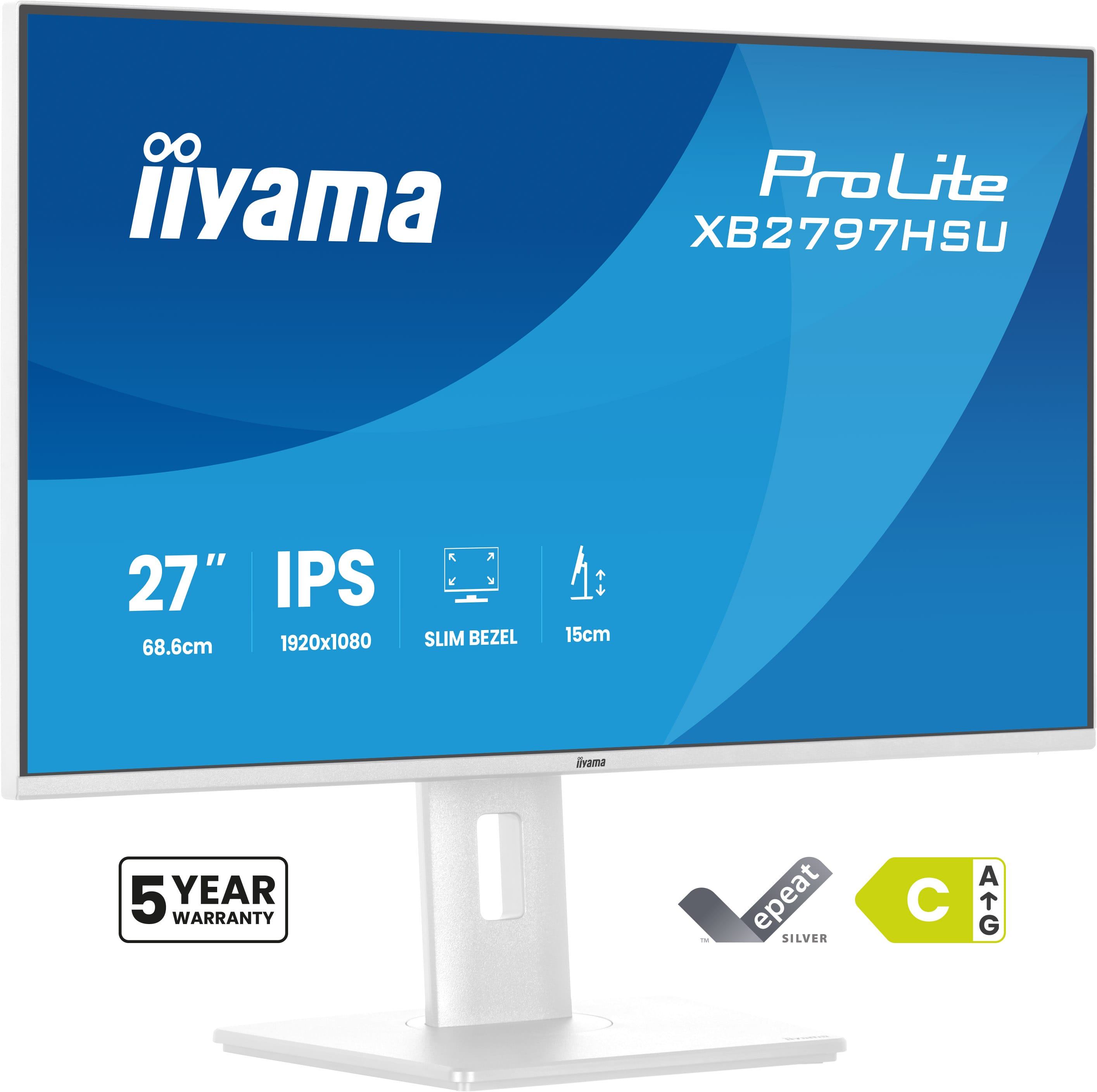 iiyama ProLite XB2797HSU-W1 computer monitor 68.6 cm [27] 1920 x 1080 pixels Full HD LED White (iiyama ProLite XB2797HSU-W1 computer monitor 68.6 cm [27'])