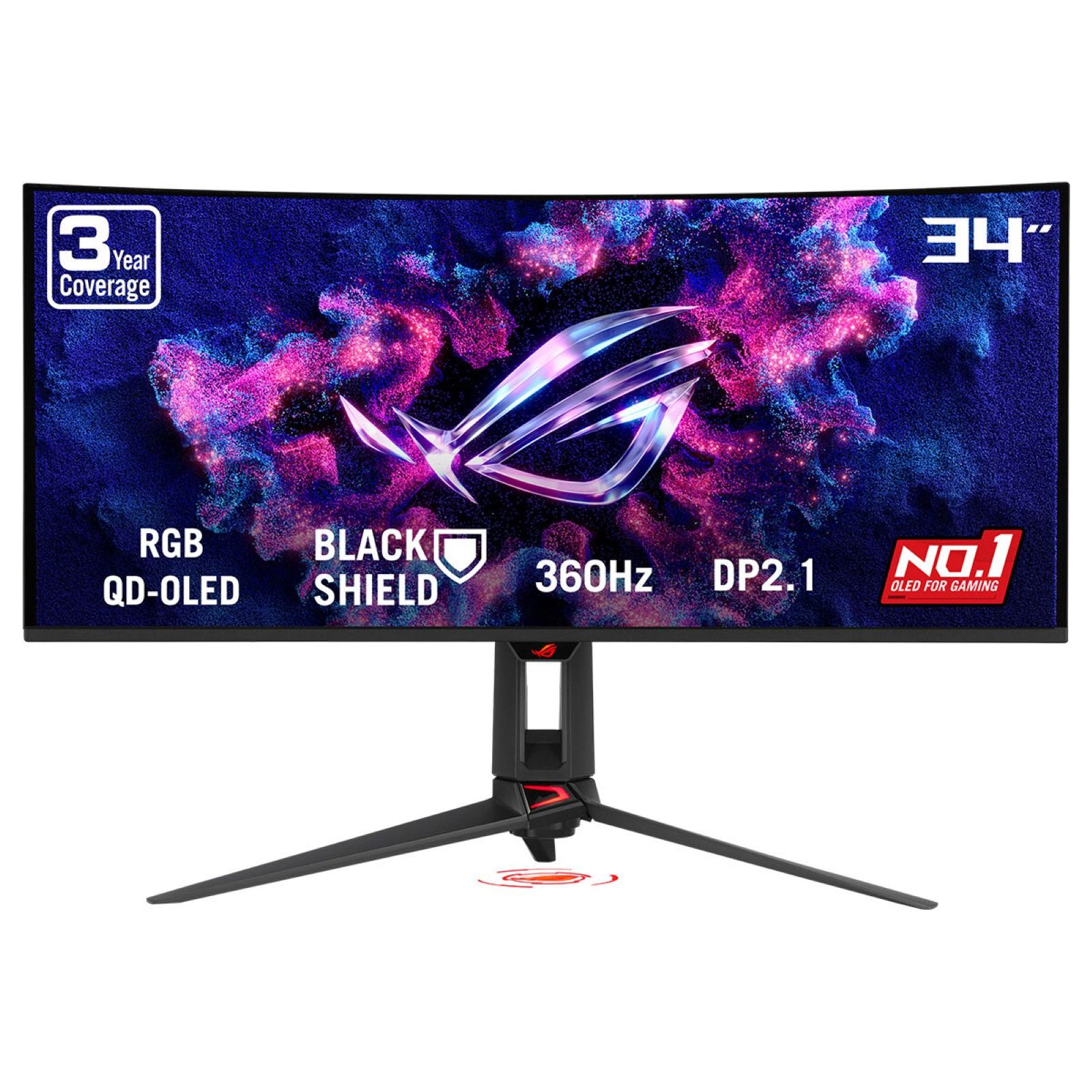 ASUS ROG Swift OLED PG34WCDN computer monitor 86.4 cm [34] 3440 x 1440 pixels Wide Quad HD QD-OLED Black (ASUS 34 OLED MON CUR ROG SWIFT PG34WCDN)