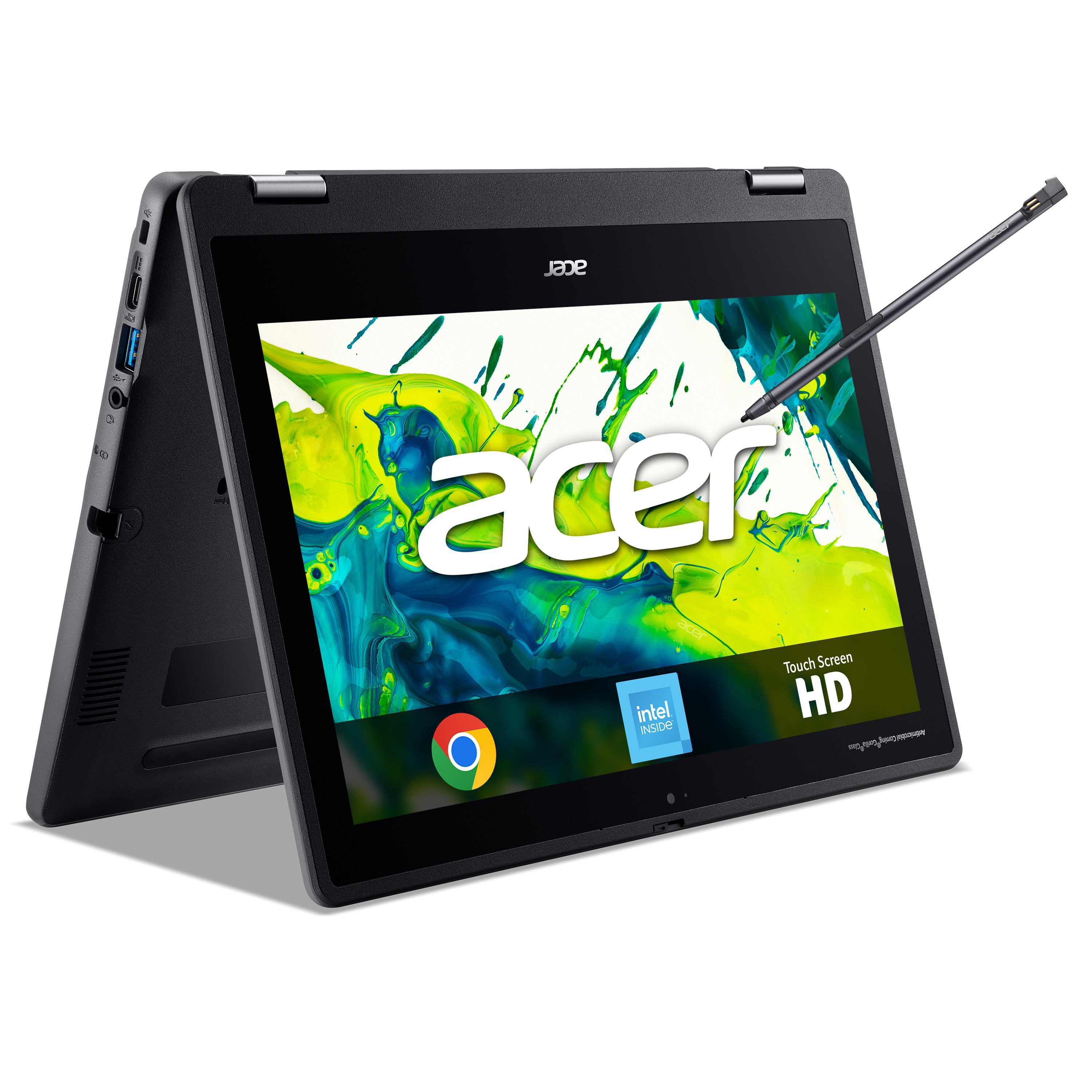 Acer Chromebook Spin 511 convertible [R757TN] - Intel N150, 8GB RAM, 128GB, 11.6 HD touchscreen, Chrome OS (Acer Chromebook Spin 511 R757TN-TCO - Flip design - Intel N-series - N150 / up to 3.6 GHz - Chrome OS - Intel Graphics - 8 GB RAM - 128 GB eMMC - 11.6 IPS touchscreen 1366 x 768 - Wi-Fi 6E - shale black - kbd: UK)