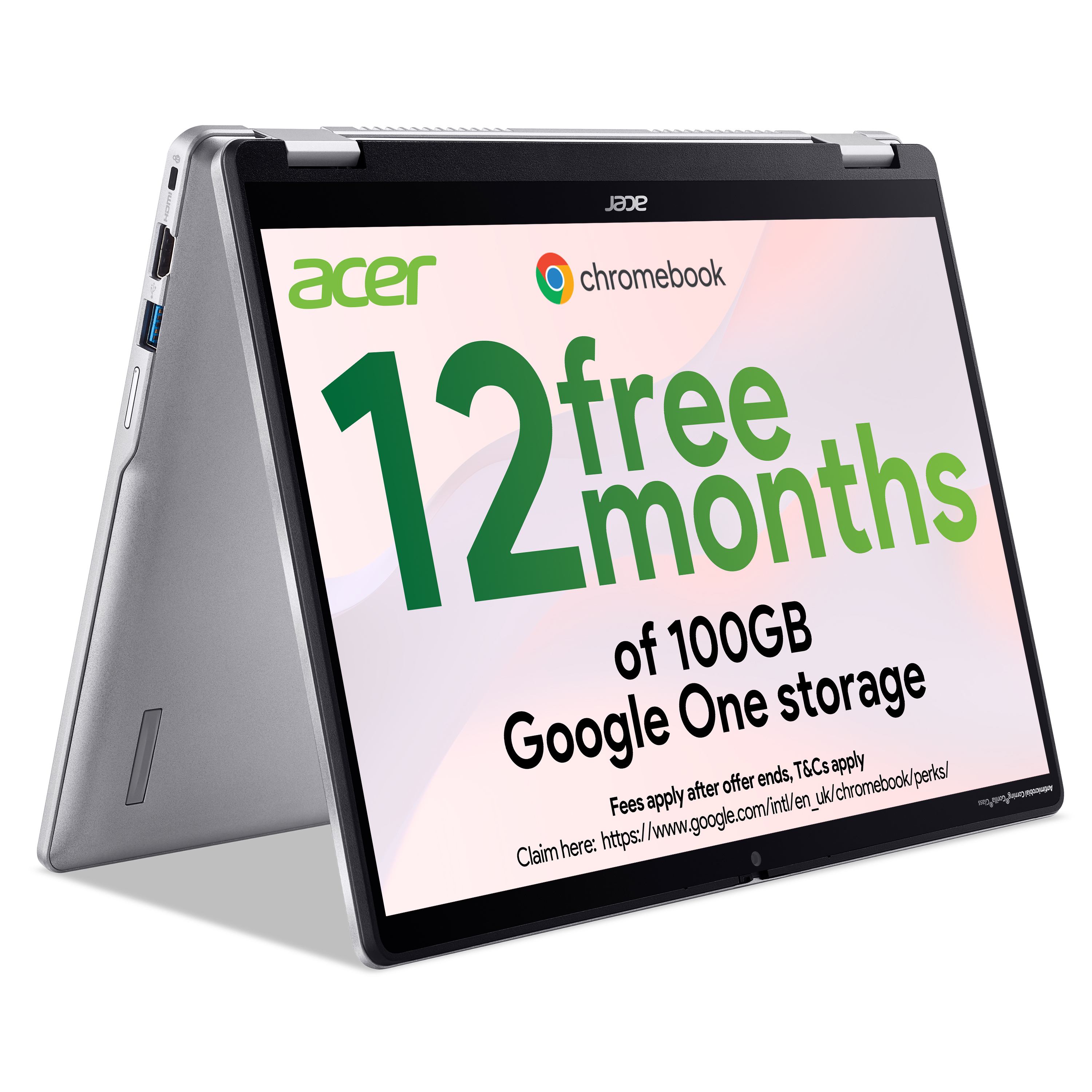 Acer Chromebook Spin 314 CP314‑2HN – 14 WUXGA [1920×1200] 60Hz Touch, Intel N100, 4GB LPDDR5, 64GB eMMC, ChromeOS Convertible (Acer Chromebook Spin 314 CP314-2HN CP314-2HN-C428 35.6 cm [14] Touchscreen Convertible 2 in 1 Chromebook - WUXGA - 60 Hz - Intel N-Series N100 - 4 GB - 64 GB Flash Memory - English [UK] Keyboard - Silver)