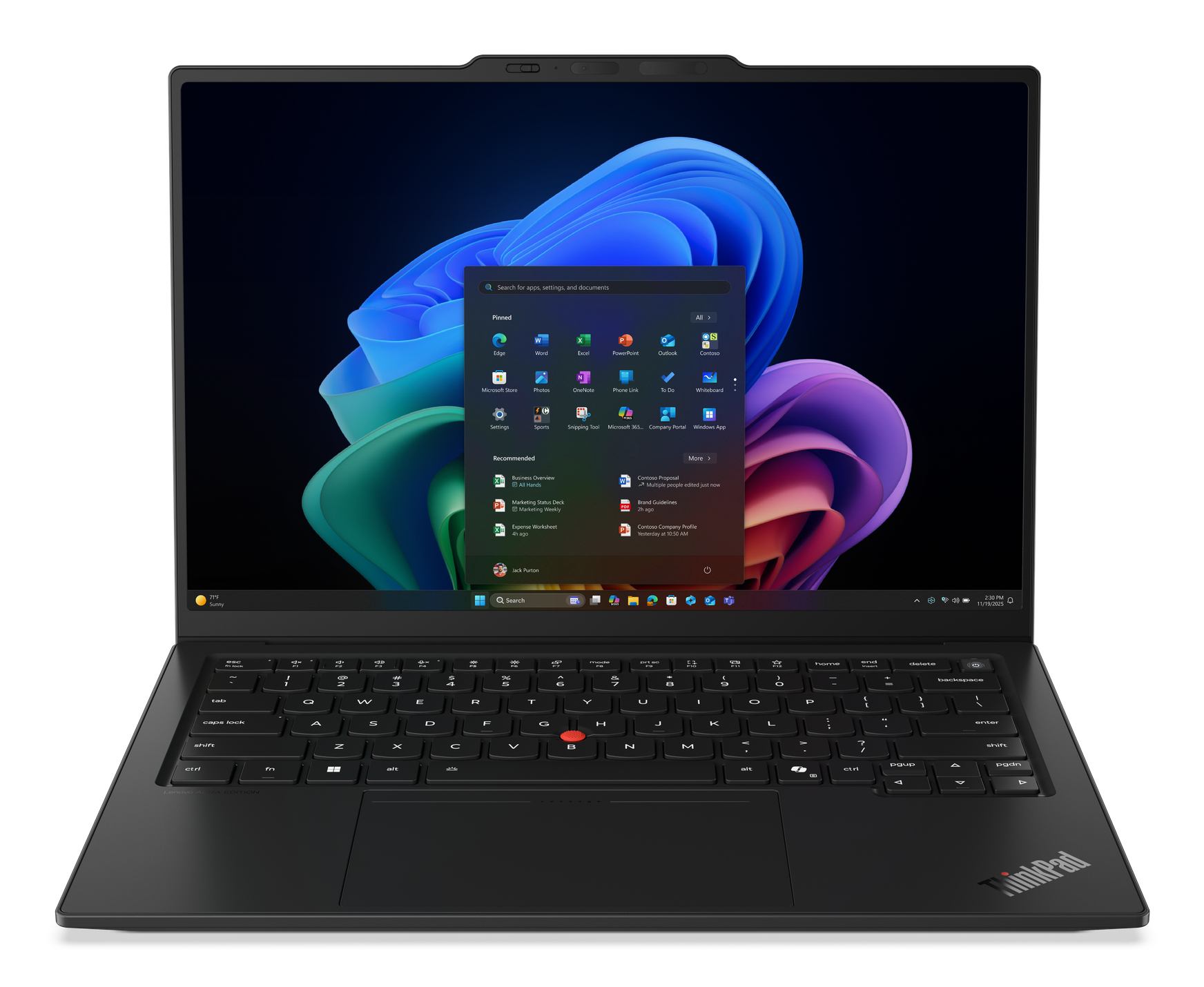 Lenovo ThinkPad X1 Carbon Gen 14 Aura Edition Copilot+ PC Intel Core Ultra 7 355 Laptop 35.6 cm [14] Touchscreen WUXGA 32 GB LPDDR5x-SDRAM 512 GB SSD Wi-Fi 7 [802.11be] Windows 11 Pro Black German (TP X1 CARBON G14 CU7-355 32GB - 512GB SSD 14.0 WUXGA T. W11P) - German version