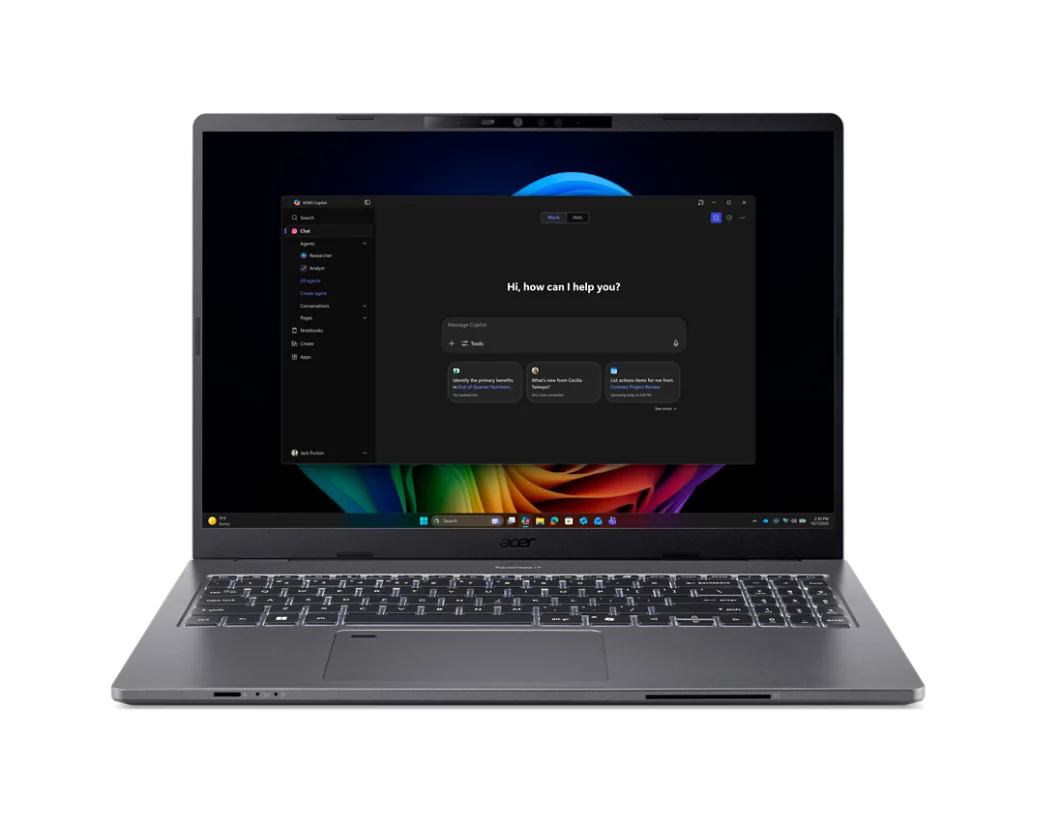 Acer TravelMate P2 16 AI TMP216-52-TCO-71DK Copilot+ PC Intel Core Ultra 7 355 Laptop 40.6 cm [16] WUXGA 16 GB DDR5-SDRAM 512 GB SSD Wi-Fi 7 [802.11be] Windows 11 Pro Grey (ACER TM P2 TMP216-52 16IN - WUXGA ULTRA7 355 16/512GB W11P) - German version