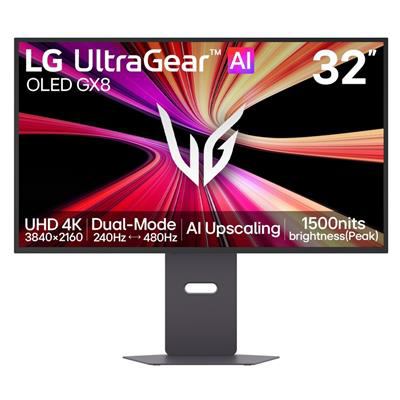 LG UltraGear 32GX870B-B 31.5 4K Ultra HD OLED 240Hz 0.03ms HDR500 USB-C Height Adjustable Gaming Monitor with Speakers