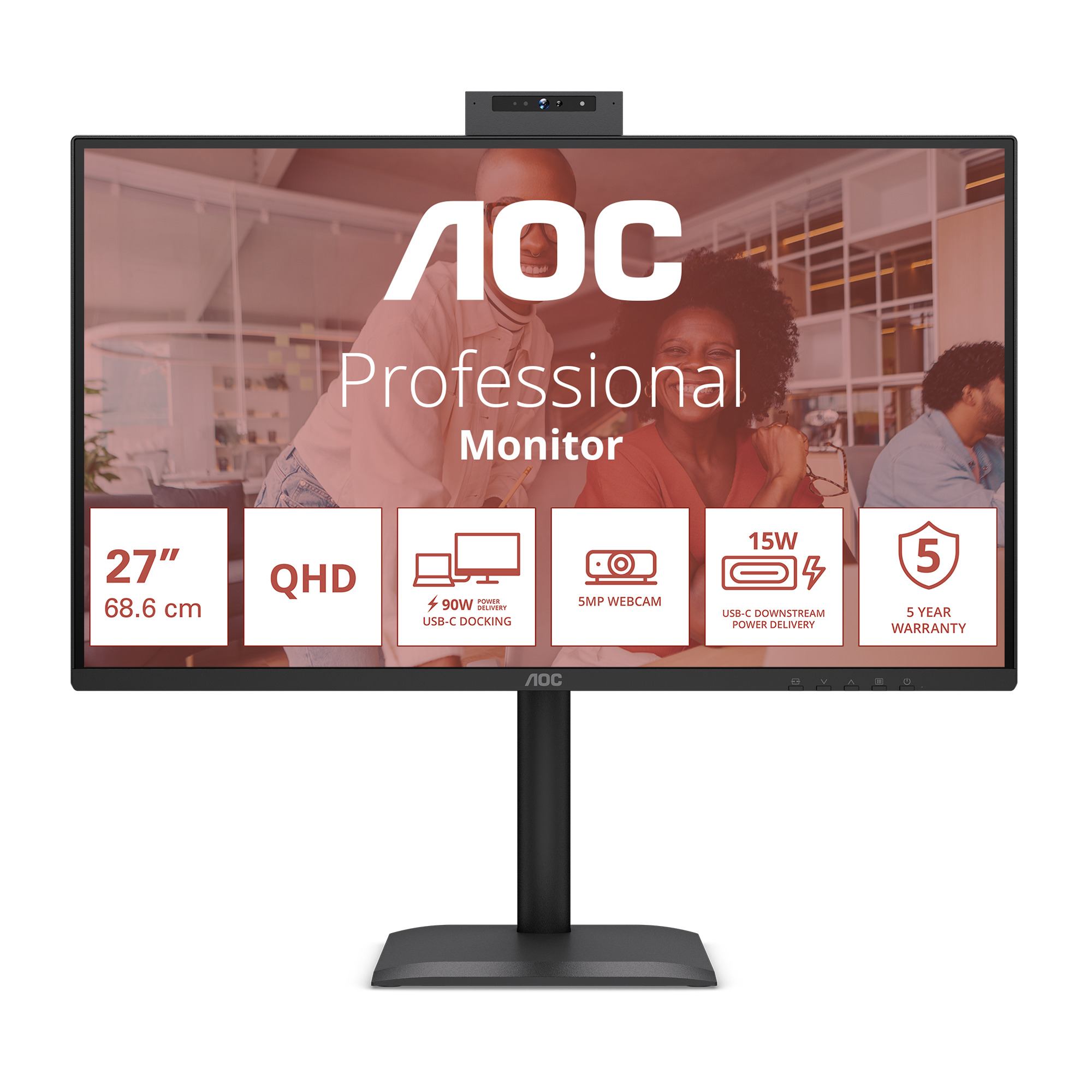 AOC Q27E4CW computer monitor 68.6 cm [27] 2560 x 1440 pixels Quad HD LCD Black (AOC Q27E4CW Skærm - 27 - IPS - Quad HD)