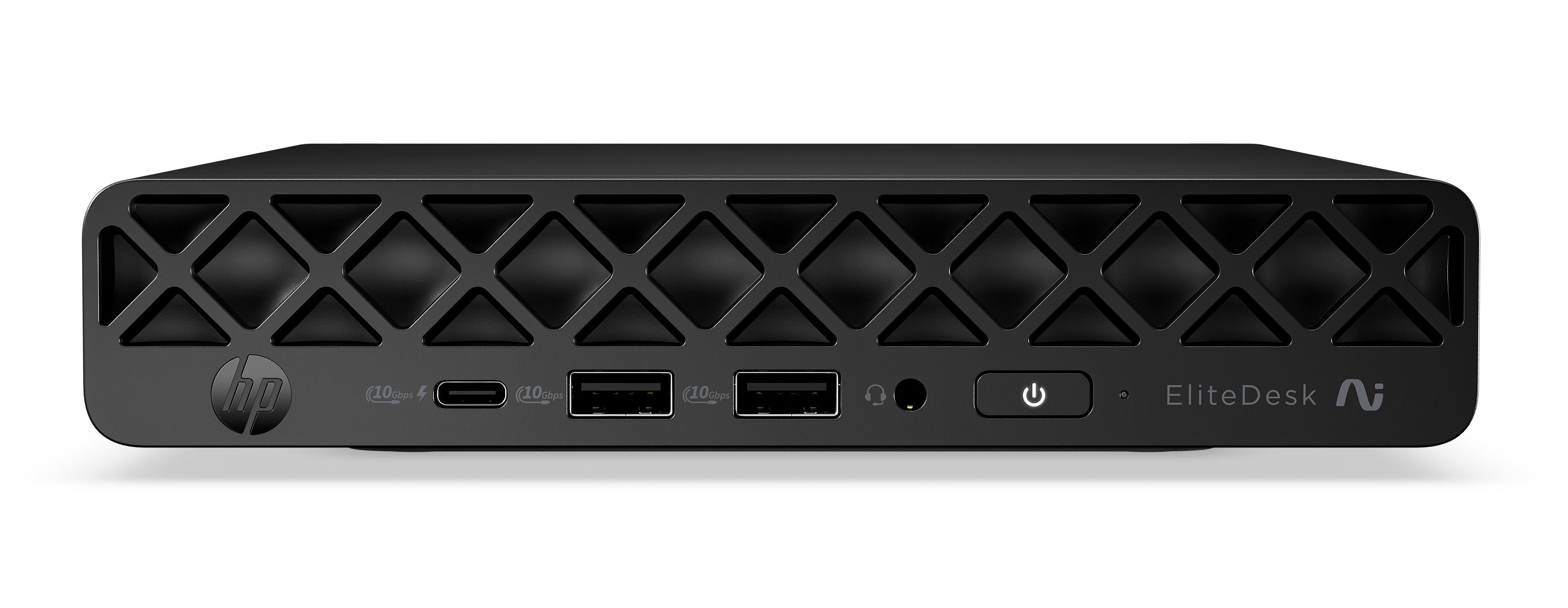 HP E22VBEA PC/workstation Copilot+ PC AMD Ryzen™ AI 7 445 16 GB DDR5-SDRAM 512 GB SSD Windows 11 Pro Mini PC AI PC Black (HP EliteDesk 8 G2a Next Gen PC - Copilot+ PC, AI PC - mini Ryzen AI 7 445 / up to 4.6 GHz - RAM 16 GB - SSD 512 GB - NVMe - Radeon 840M - IEEE 802.11ax [Wi-Fi 6], Bluetooth 5.4, IEEE 802.11be [Wi-Fi 7] - Win 11 Pro - monitor: none - keyboard: UK - jack black - with HP 3 years O