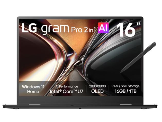 LG Gram Pro 16T95TP-K.AD78AN laptop Hybrid [2-in-1] Black (LG 16 W11H 16GB GRAM PRO 2IN1 T/S WQXGA)
