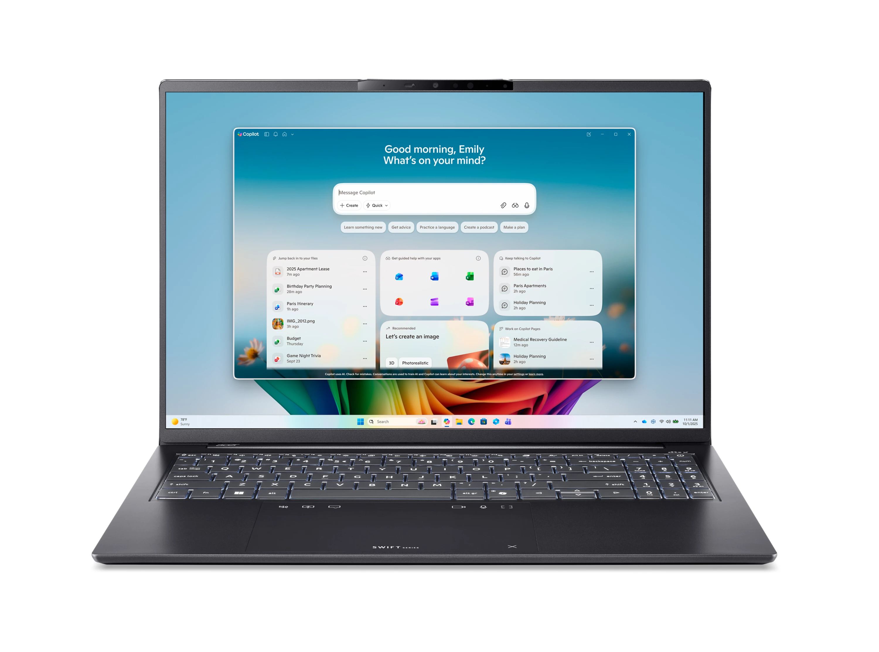 Acer Swift Go 16 AI SFG16-I71-774Z Notebook (SWIFT GO 16AI U7-355 32GB 1TB OLED)