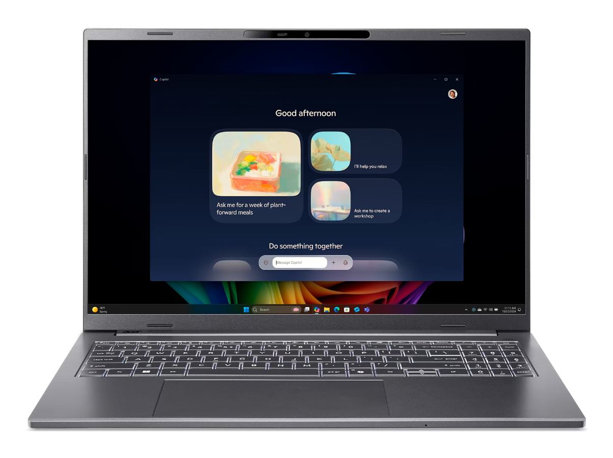 Acer Aspire 16 AI A16-52M-50M6 Intel Core Ultra 5 226V Laptop 40.6 cm [16] 2K 16 GB LPDDR5x-SDRAM 512 GB SSD Wi-Fi 7 [802.11be] Windows 11 Home Grey (Acer Aspire 16 AI A16-52M-50M6 Intel Core Ultra 5 226V 16GB RAM 512GB SSD 16 Windows 11 Home Copilot+ PC Laptop)