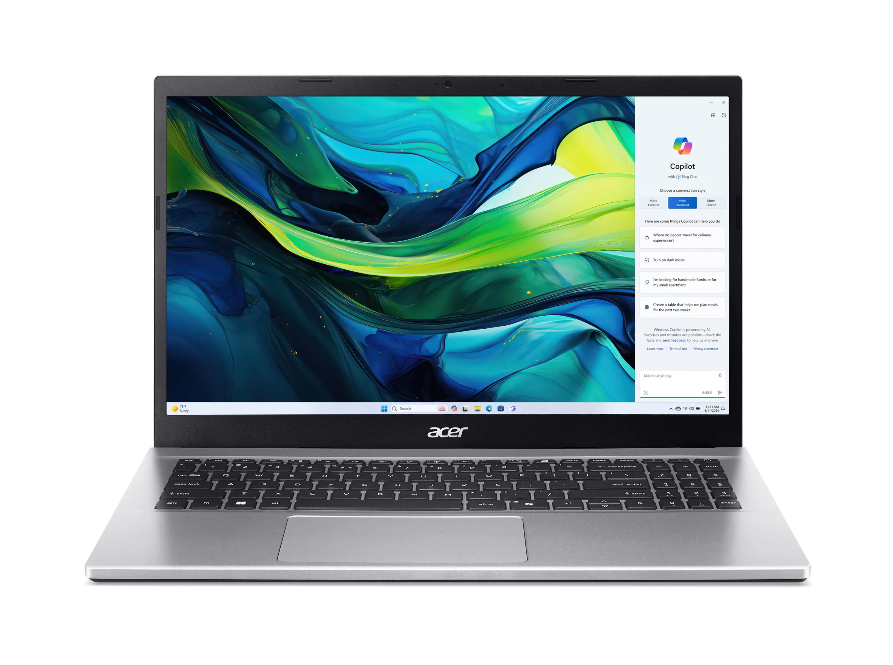 Acer Aspire Go 15 AG15-42P-R1VS AMD Ryzen™ 7 5825U Laptop 39.6 cm [15.6] Full HD 8 GB DDR4-SDRAM 512 GB SSD Wi-Fi 6 [802.11ax] FreeDOS Silver (Acer Aspire Go 15 AG15-42P-R1VS RYZ7-5825U/8GB/512SSD/Linux) - German version