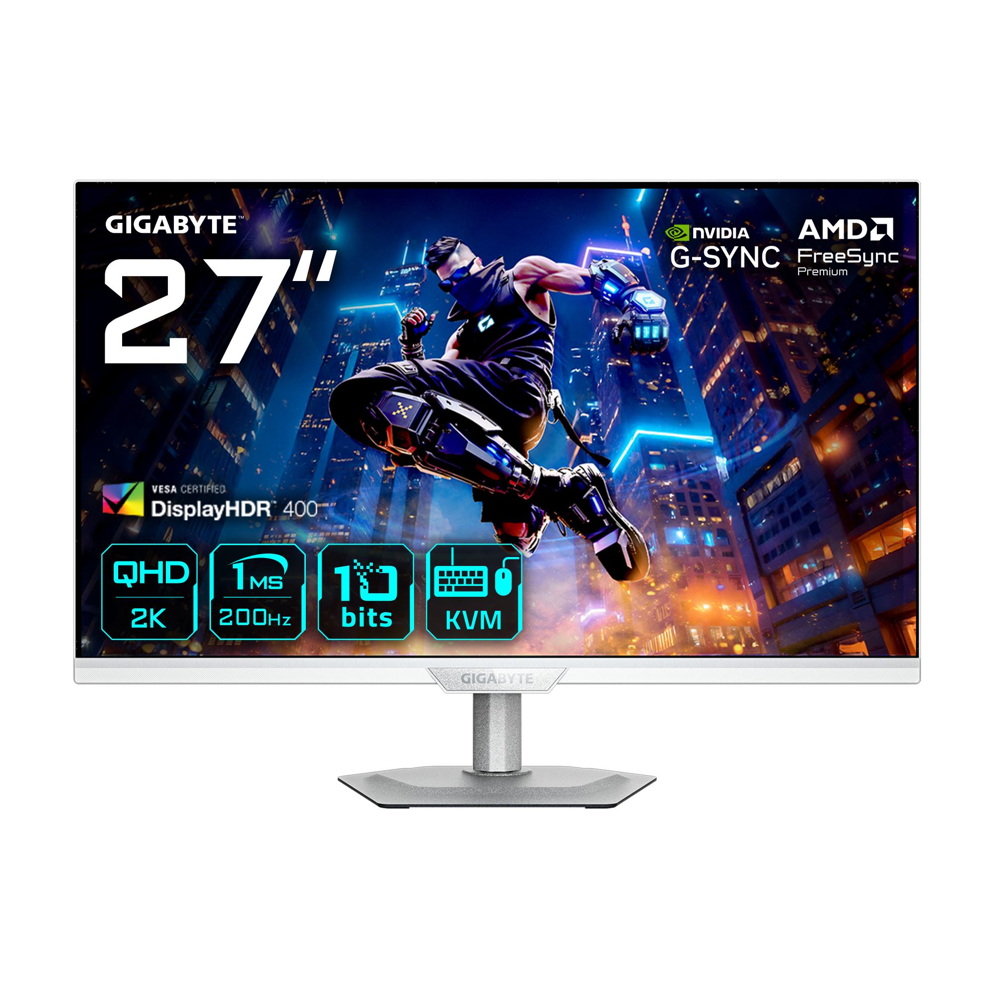 GIGABYTE M27Q2 QD ICE 27 QHD Gaming Monitor (68,6cm/27 [2560x1440] GIGABYTE M27Q2 QD ICE WQHD SS IPS 1ms 200Hz HDMI DisplayPort USB-C USB HDR VESA Pivot)