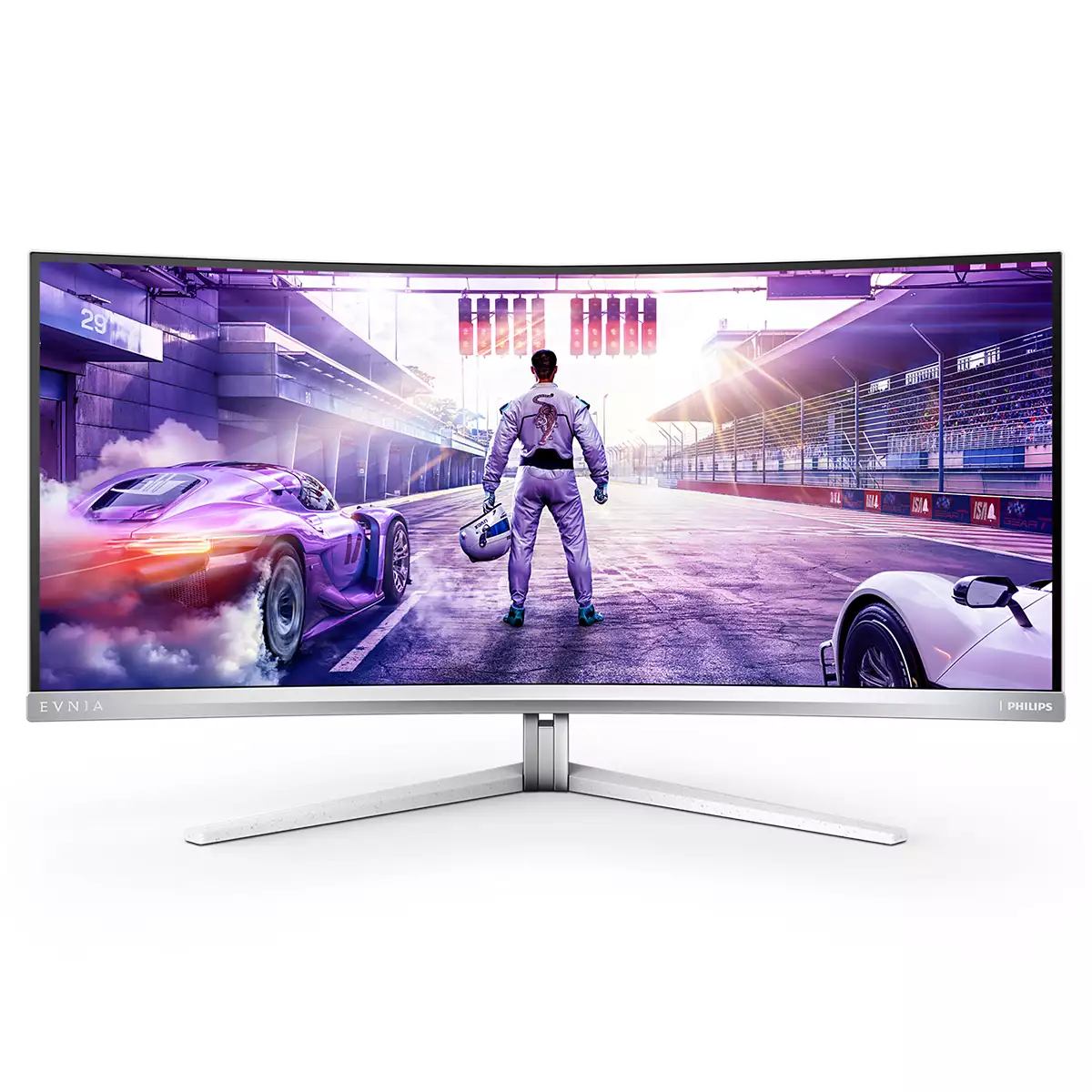 Philips 34M2C8600P computer monitor 86.4 cm [34] 3440 x 1440 pixels UltraWide Quad HD OLED White (PHILIPS 34 OLED SPK CUR 34M2C8600P/00)