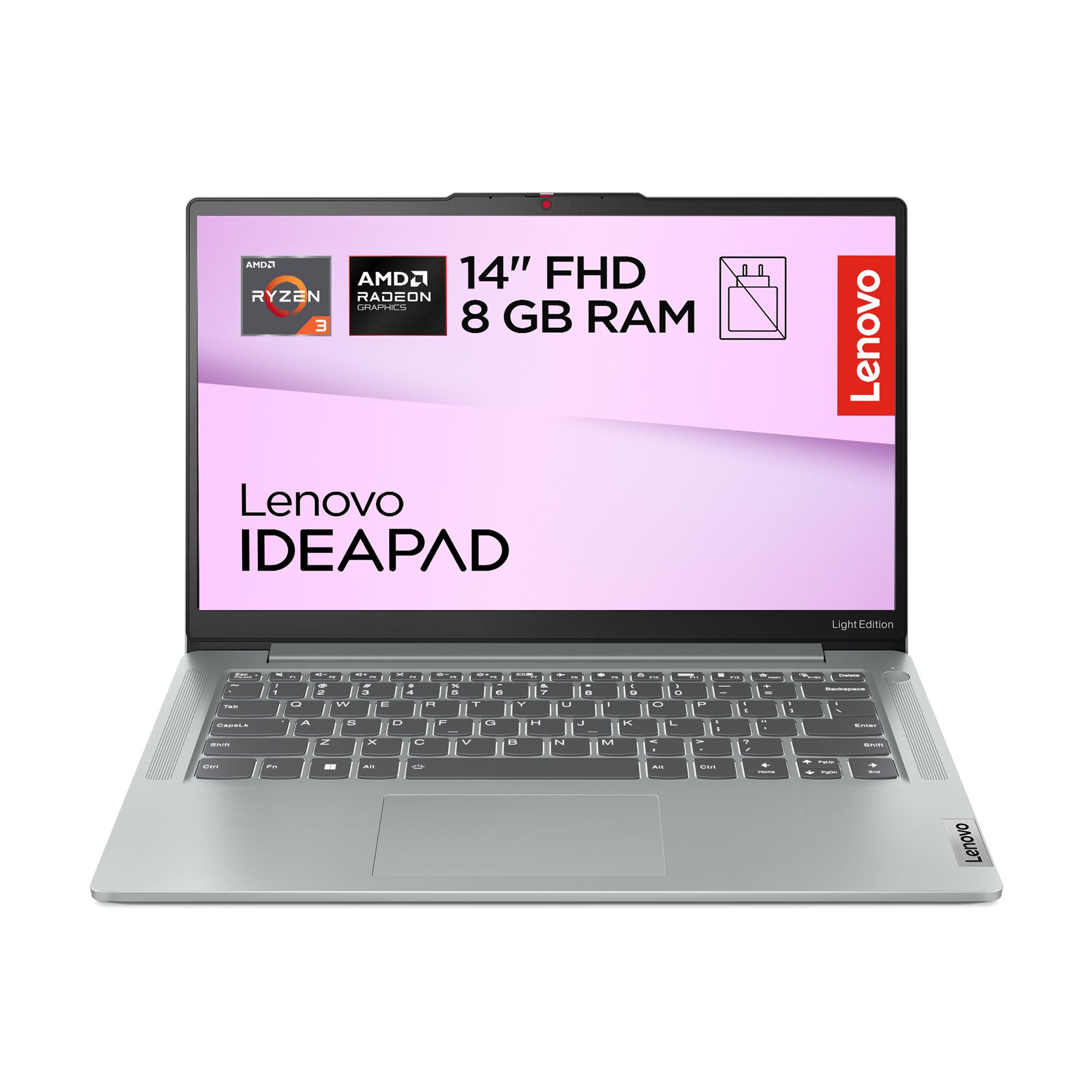 Lenovo IdeaPad Slim 3 Gen 8 14 inch FHD Laptop AMD Ryzen 5 40 Radeon 610M Graphics 8 GB RAM 512GB SSD Wi-Fi 6 USB-C Windows 11 Home Office Trial Arctic Grey