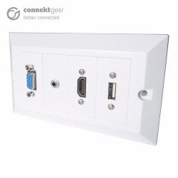 connektgear CONNEkT Gear 5m AV Snap-in Modular Cable Kit - HDMI/VGA/USB Type B/3.5mm + USB Type A 