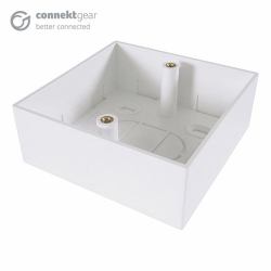 connektgear CONNEkT Gear Single Gang Back Box Surface Mount 32mm Deep - White 
