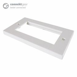connektgear CONNEkT Gear Double Faceplate for RJ45 Modules - 4 Module version 145 x 85mm - White 
