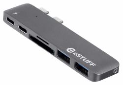 eSTUFF ES84122-GREY interface hub USB 3.2 Gen 1 [3.1 Gen 1] Type-C 5000 Mbit/s 