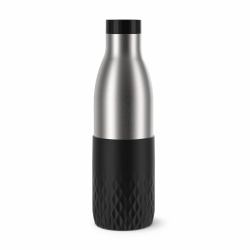 EMSA Bludrop Sleeve N3111100 drinking bottle Daily usage 700 ml Stainless steel Black, Stainless steel 